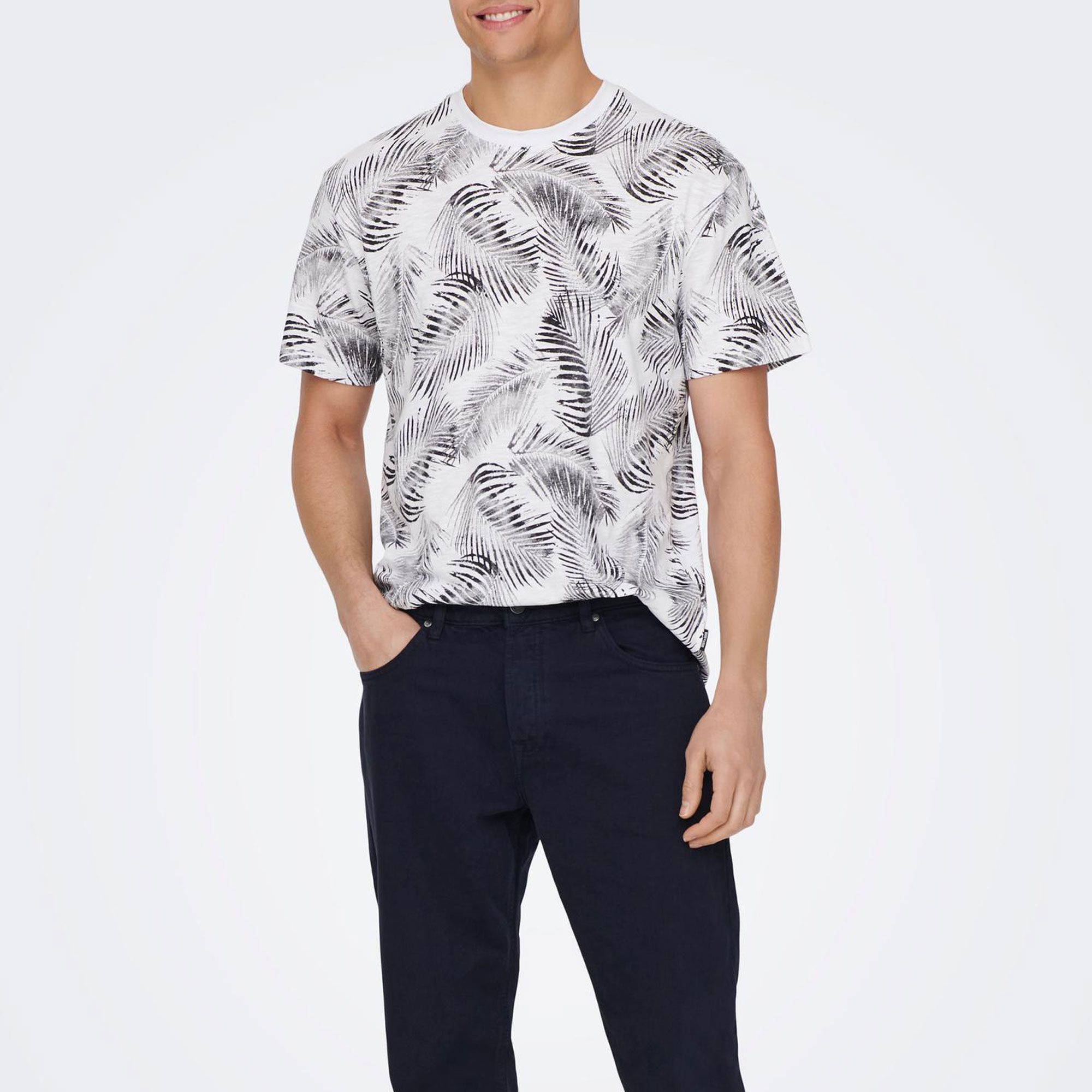 Only & Sons Perry Life Regular Leaf AOP Shirt Heren