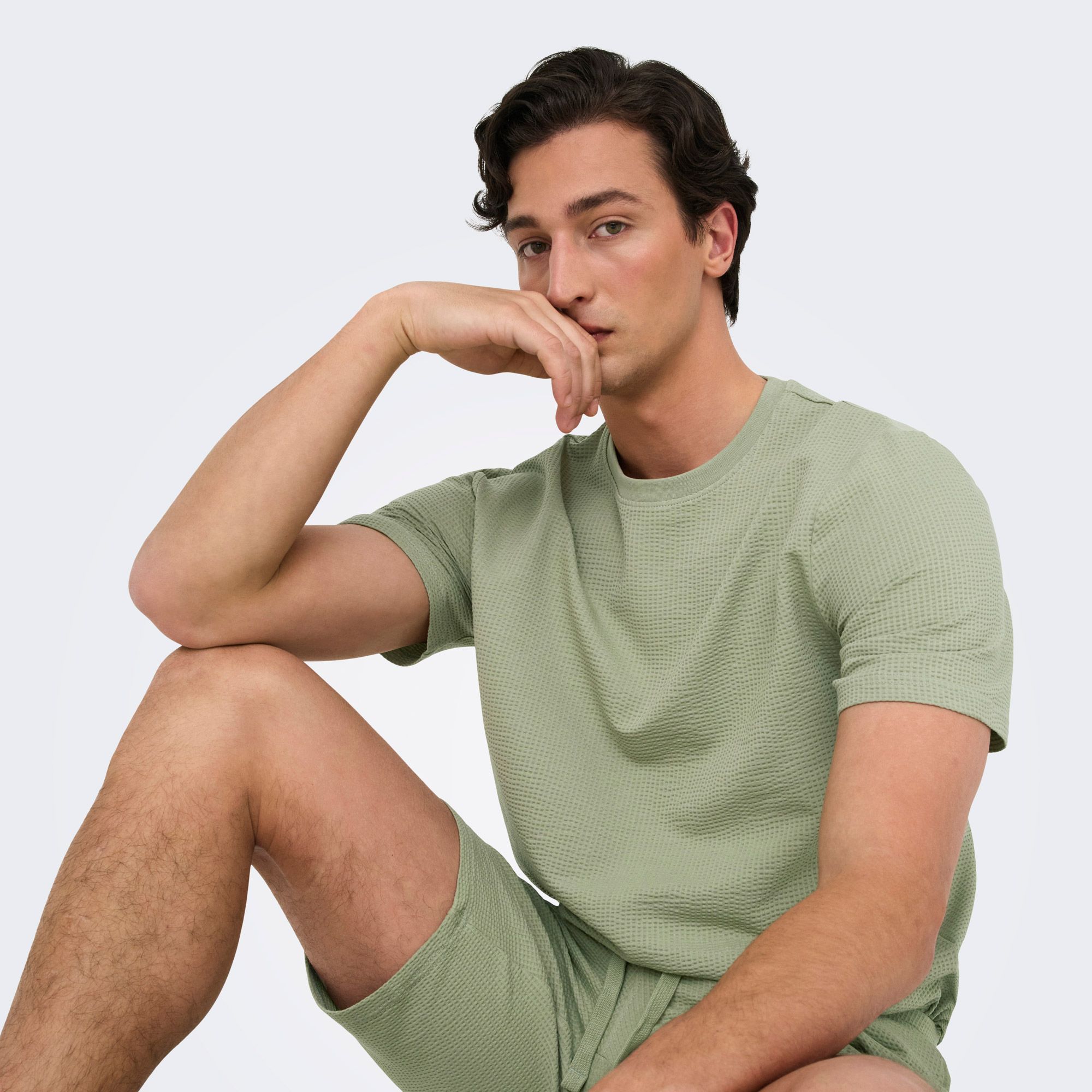 Only & Sons Kian Life Seersucker Joggingshort Heren