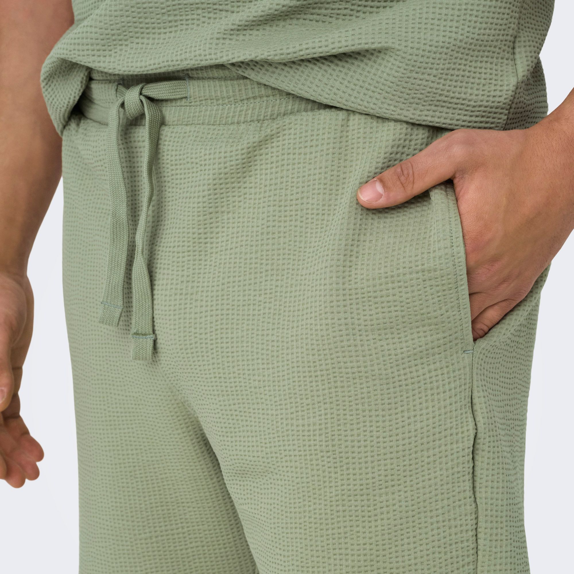 Only & Sons Kian Life Seersucker Joggingshort Heren