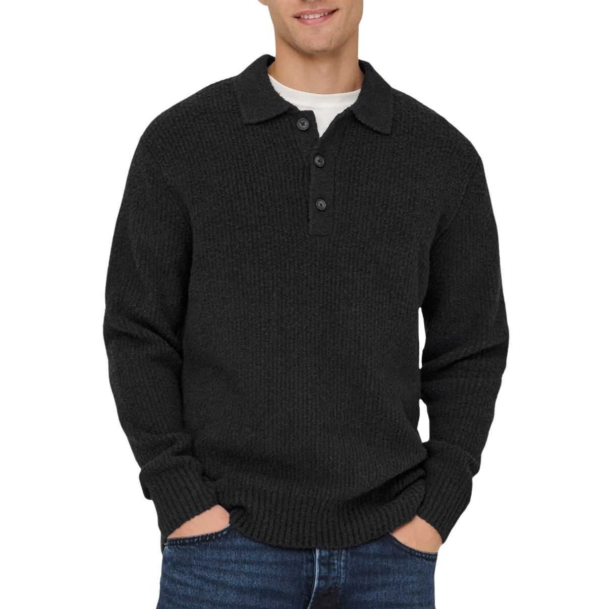 Only &amp; Sons Dale LS Polo Knit Sweater Heren