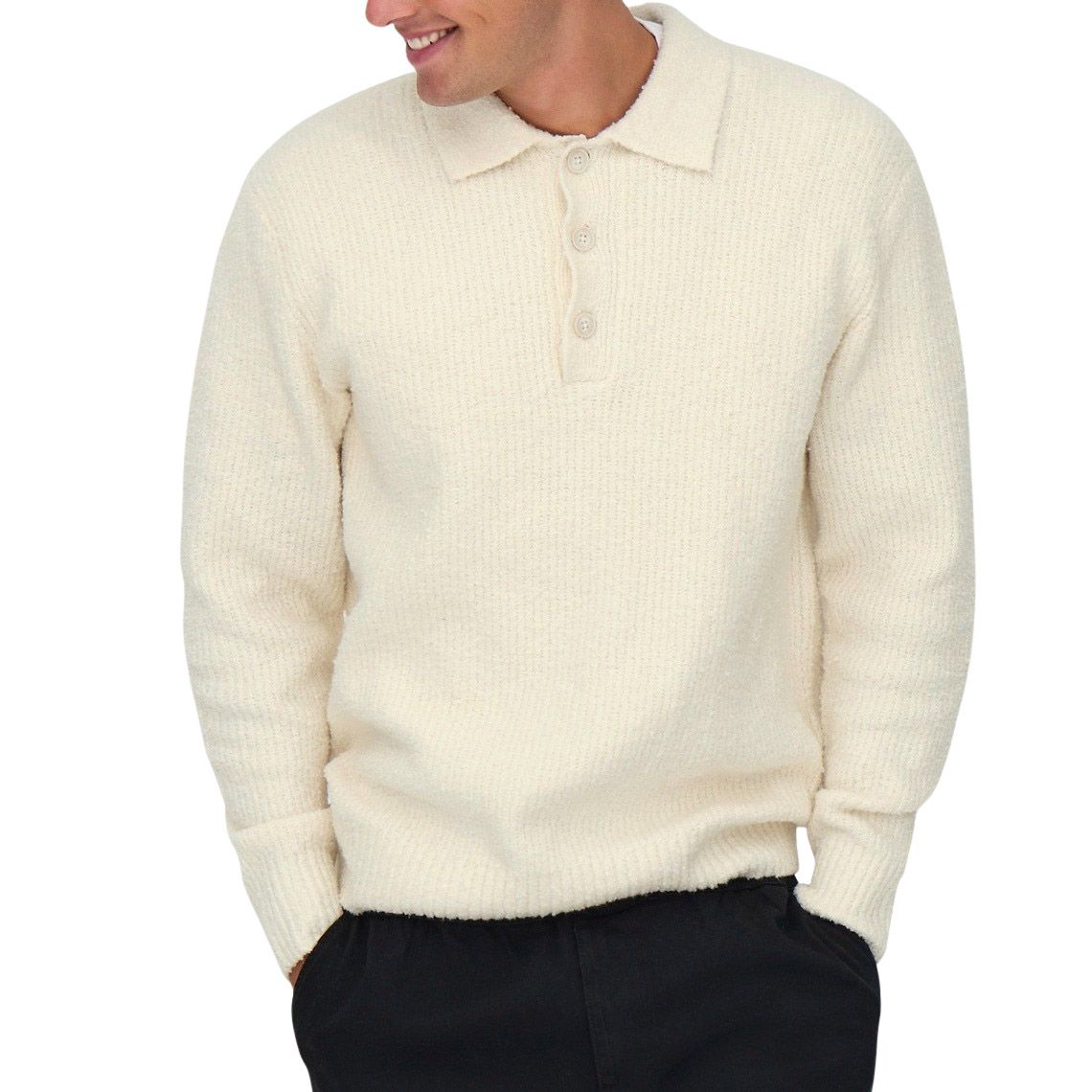 Only &amp; Sons Dale LS Polo Knit Sweater Heren