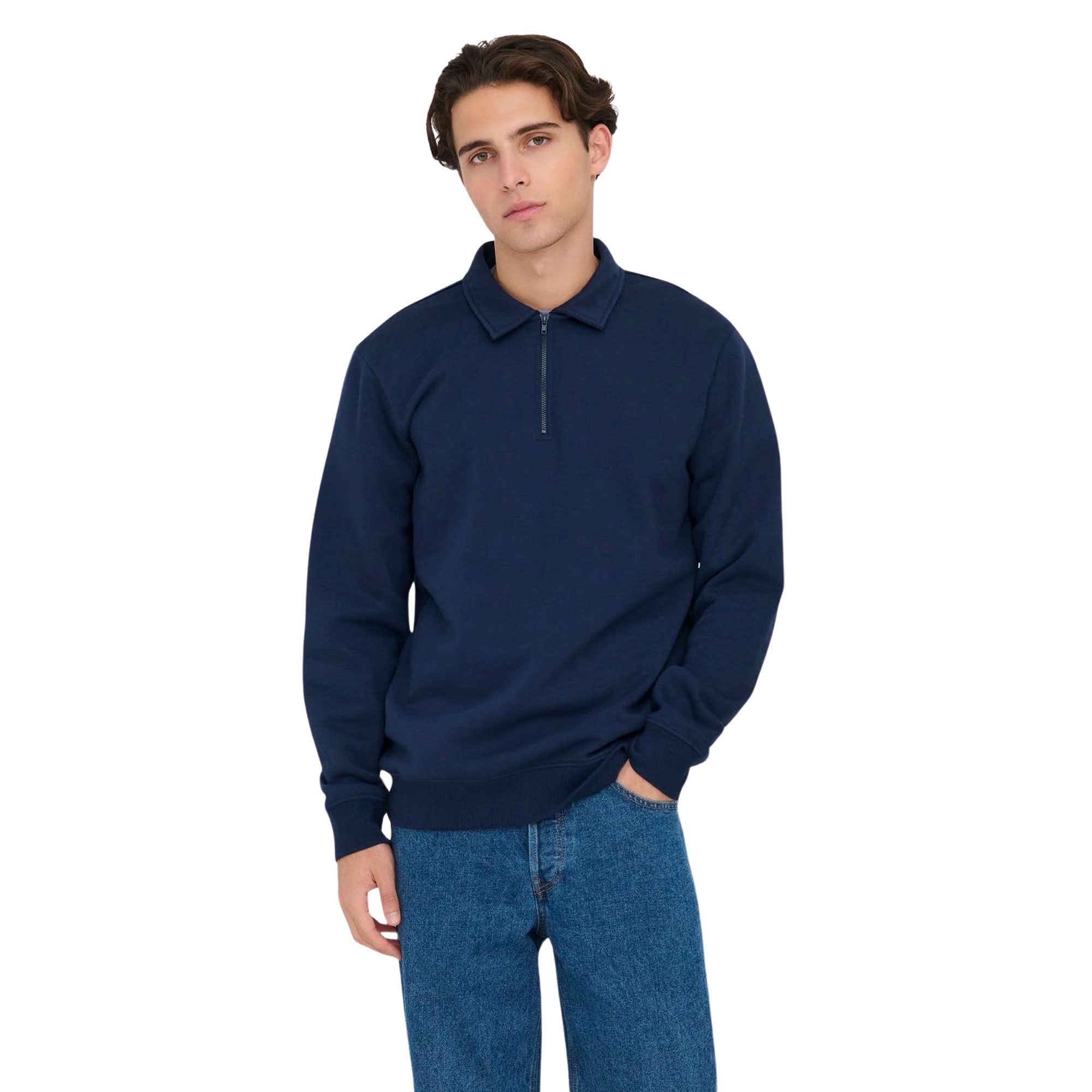 Pull Only & Sons Ceres 1/4 Zip Polo Hommes
