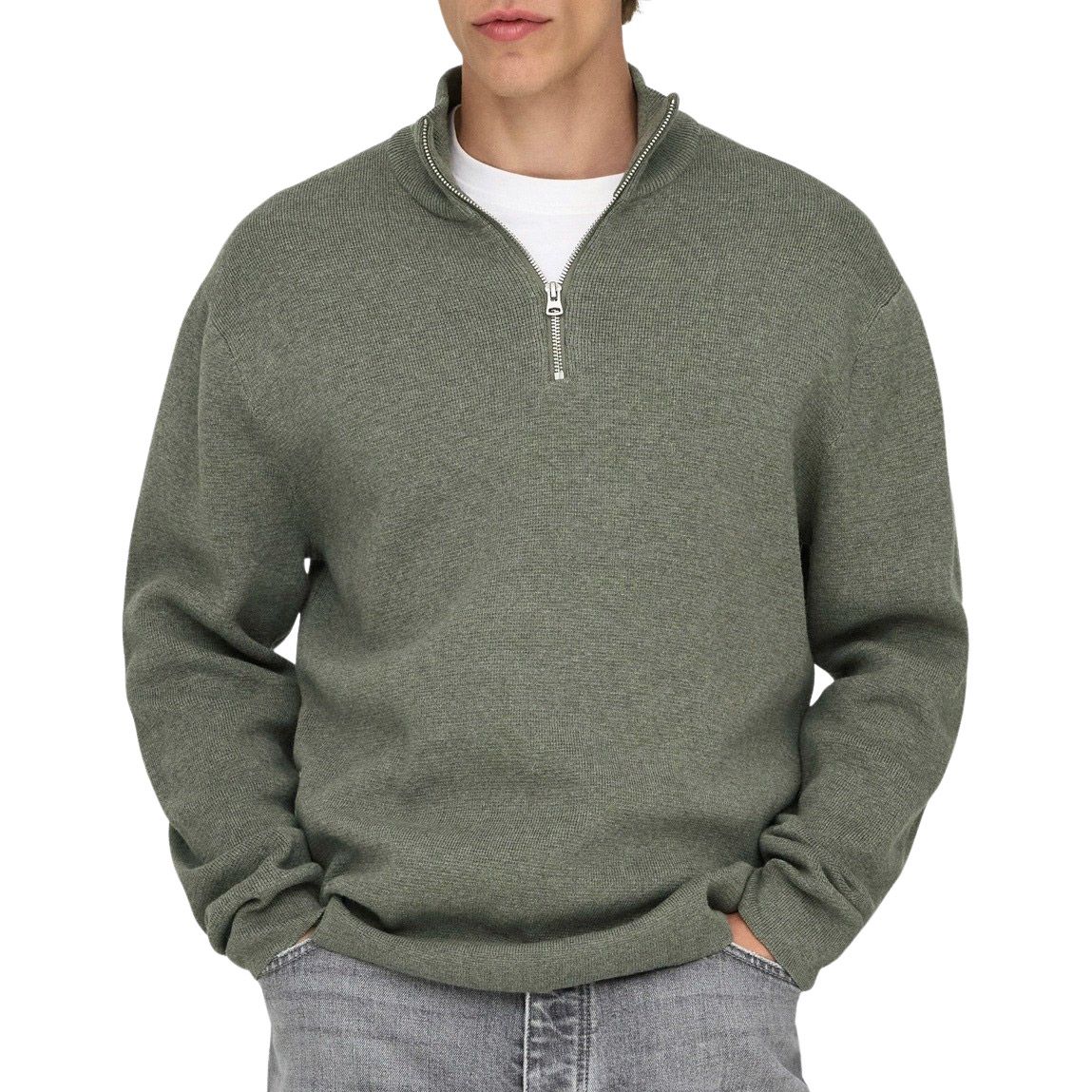 Only &amp; Sons Sting Life Half Zip Sweater Heren