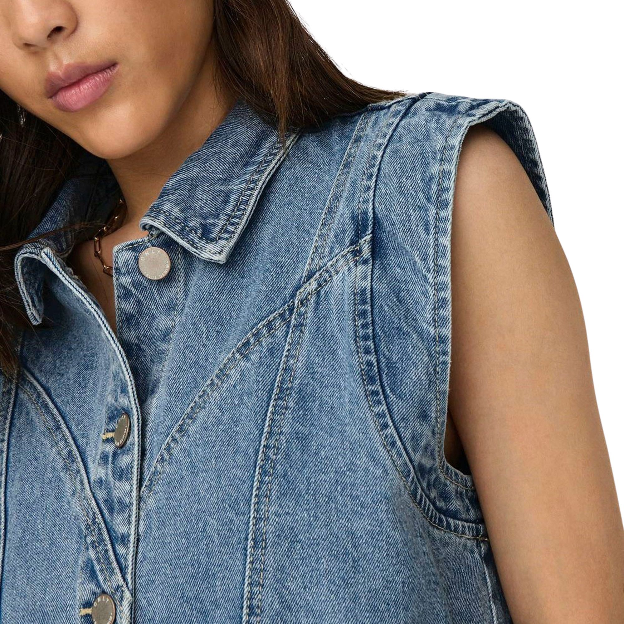 Only Kennedy Denim Waistcoat Women | Plutosport