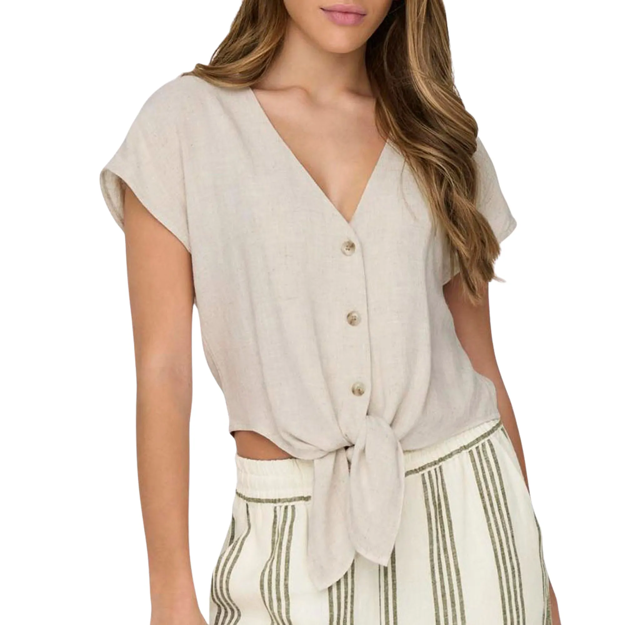 Only Siesta Knot Linnen Blouse Dames