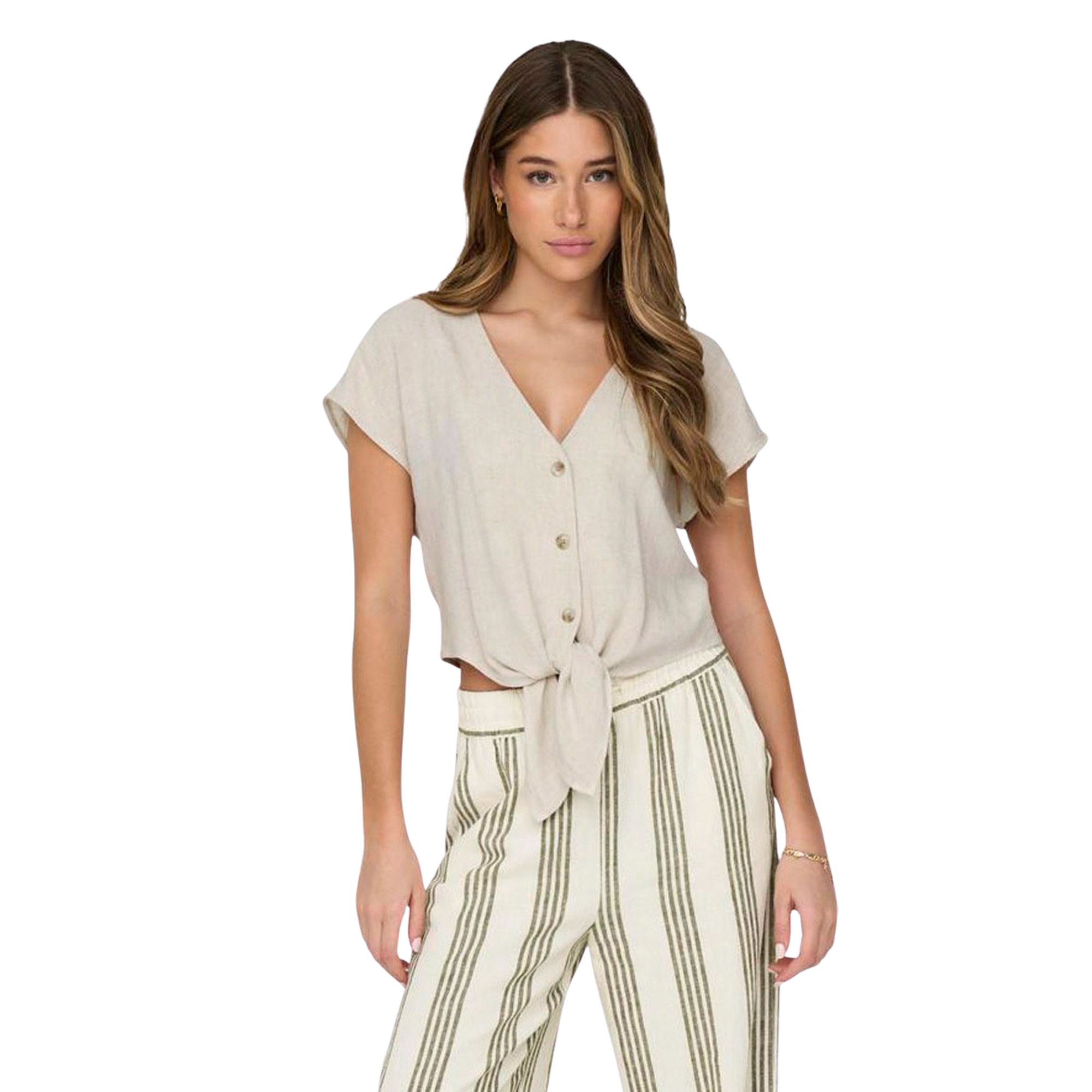 Only Siesta Knot Linnen Blouse Dames