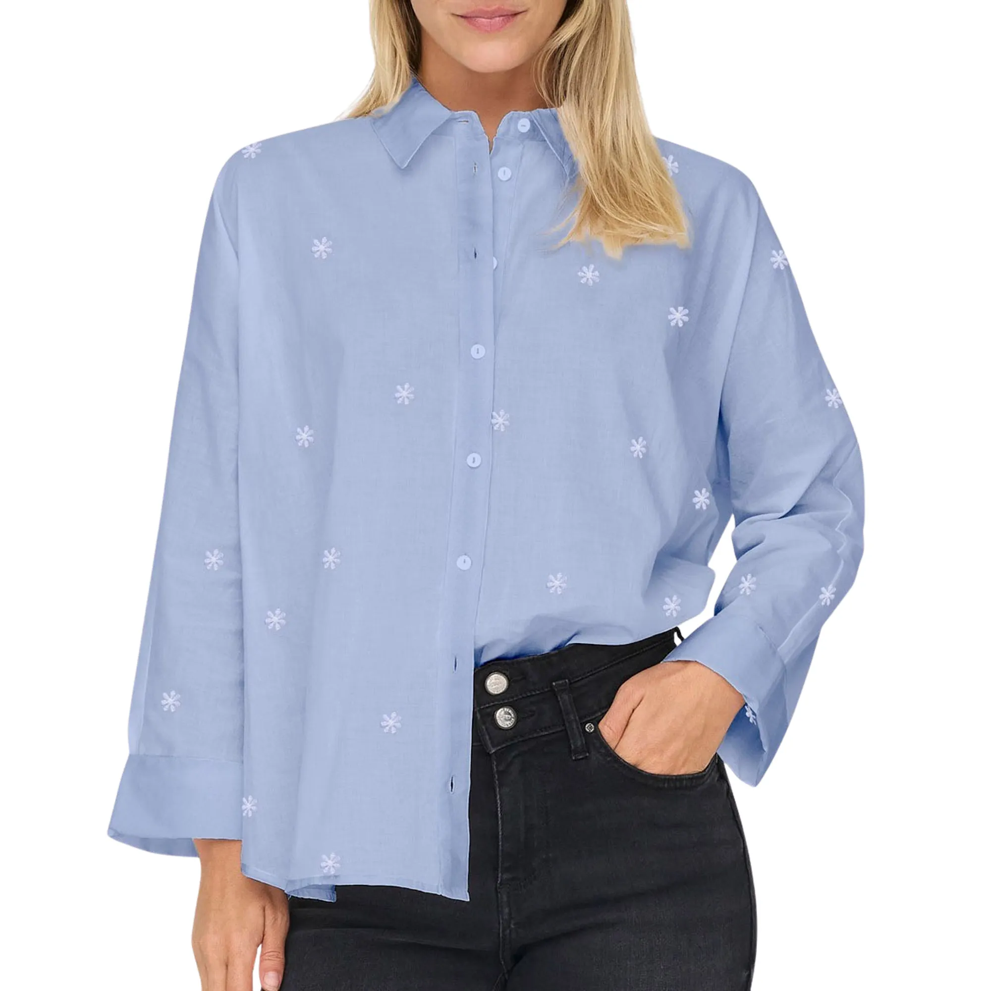 Only New Lina Grace LS Emb Blouse Dames