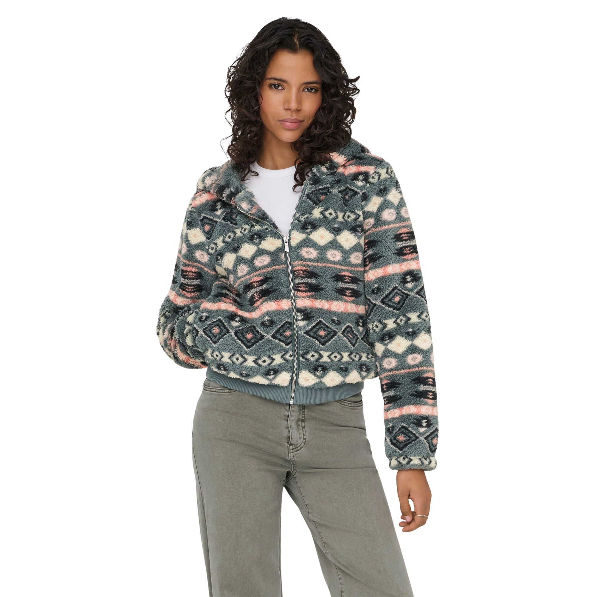 Veste polaire Only Anna Contact AOP Hooded Femmes