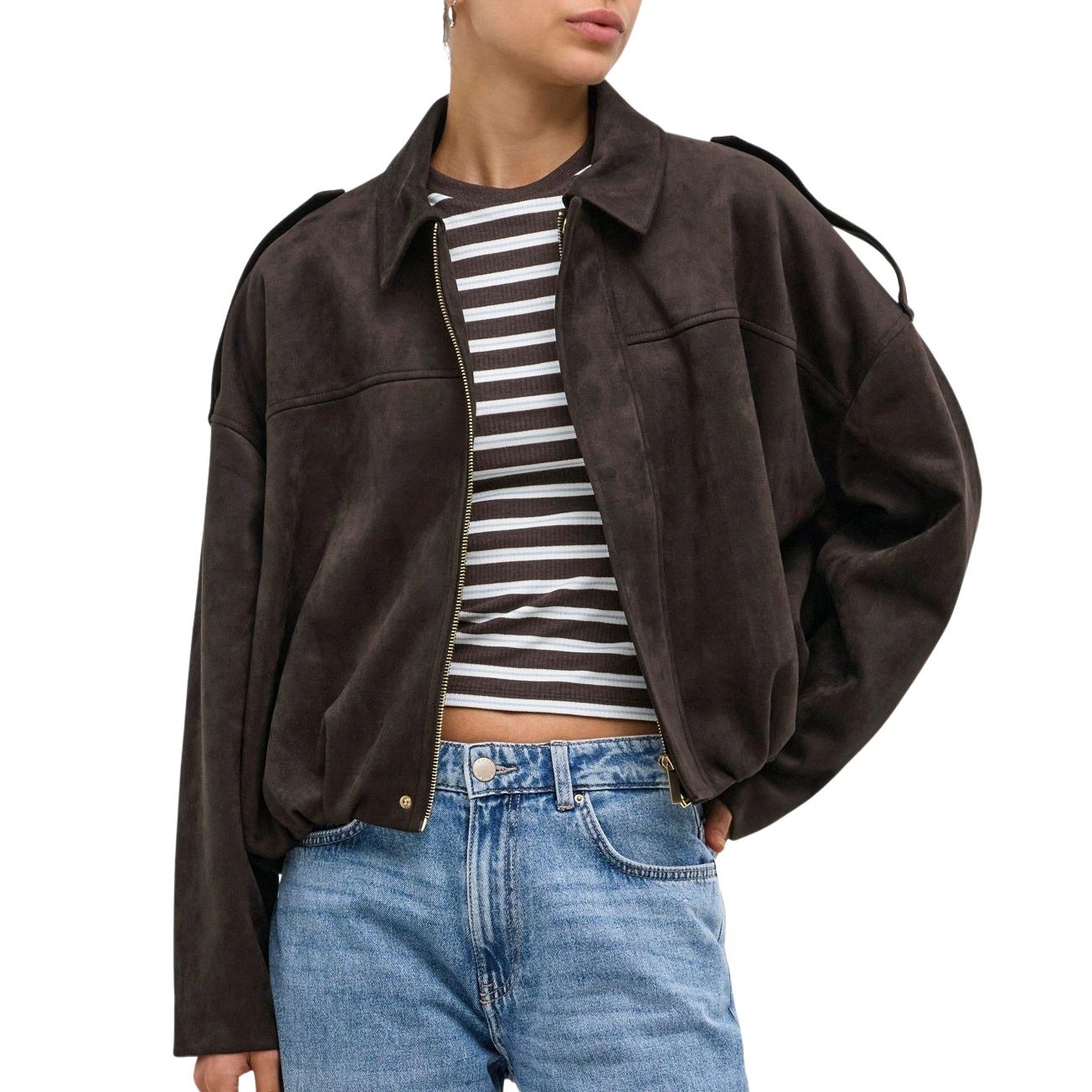 Only Moon-Stina Faux Suede Bomberjack Dames