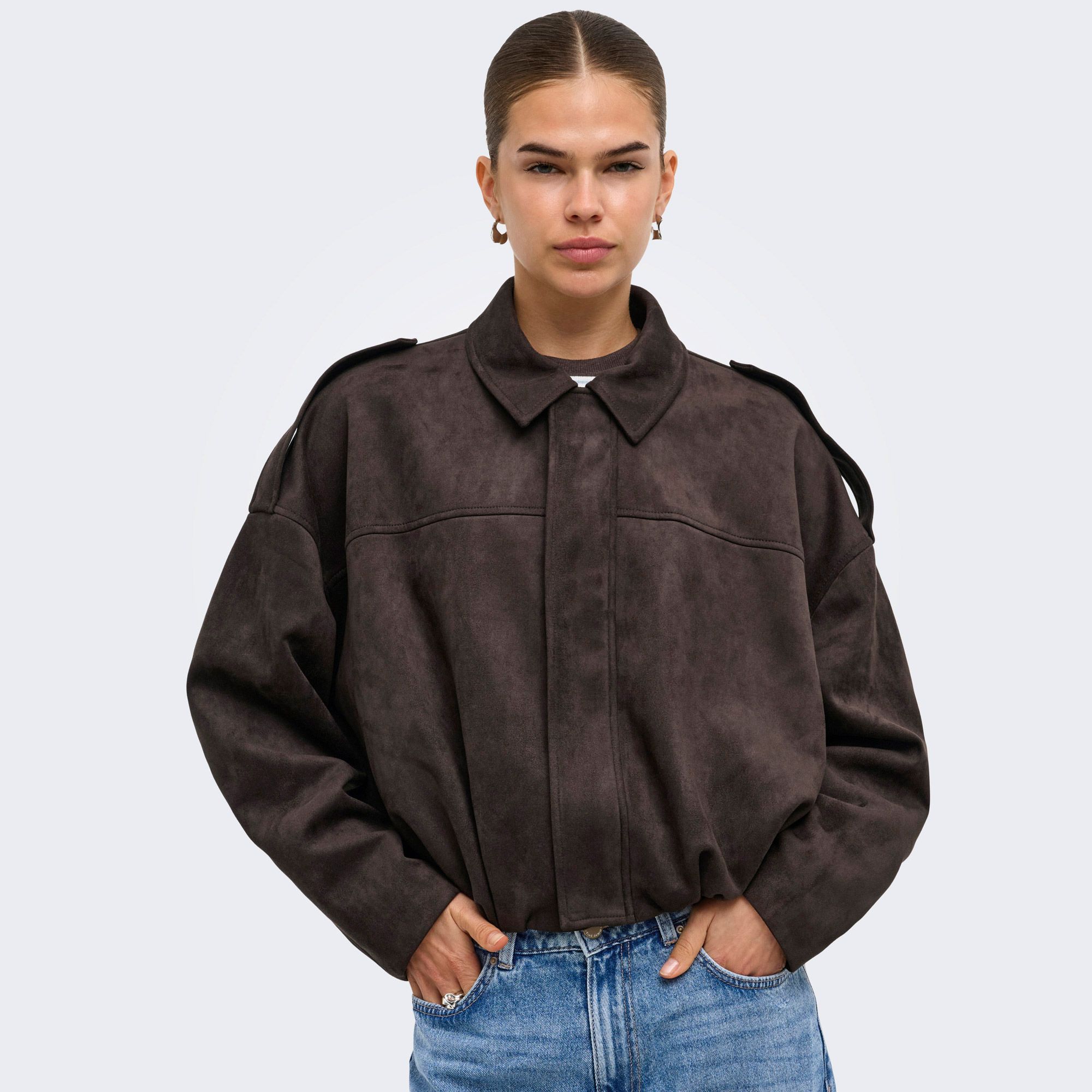 Only Moon-Stina Faux Suede Bomberjack Dames