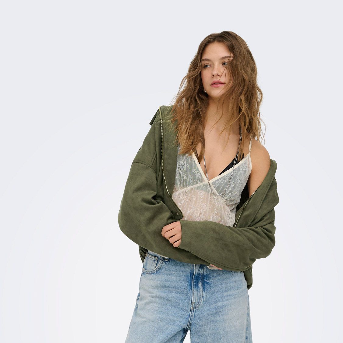 Only Moon-Stina Faux Suede Bomberjack Dames