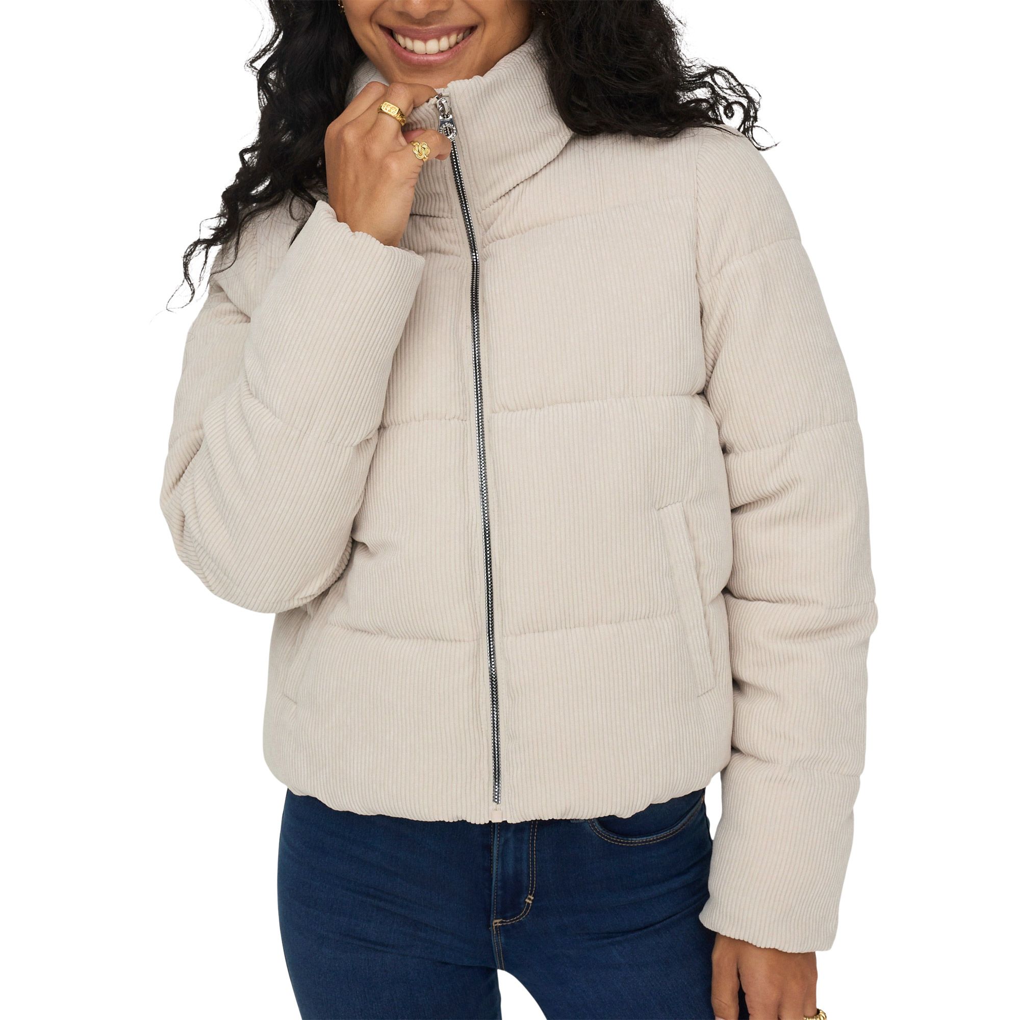 Only New Dolly Corduroy Puffer Winterjas Dames