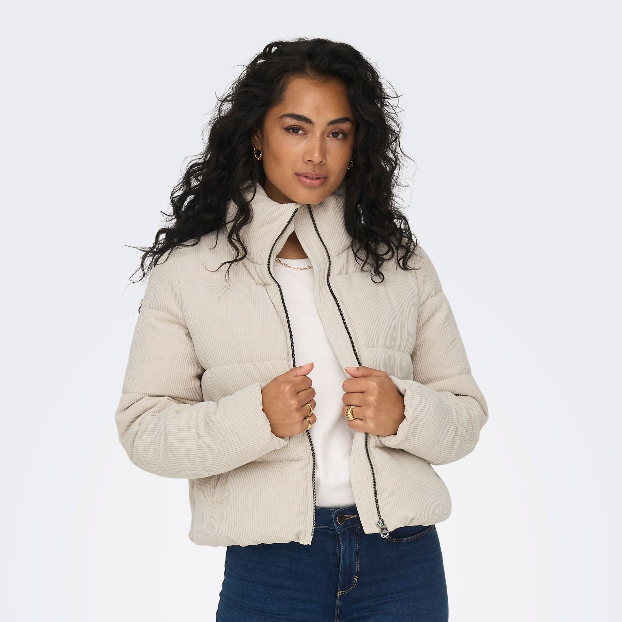 Only New Dolly Corduroy Puffer Winterjas Dames 