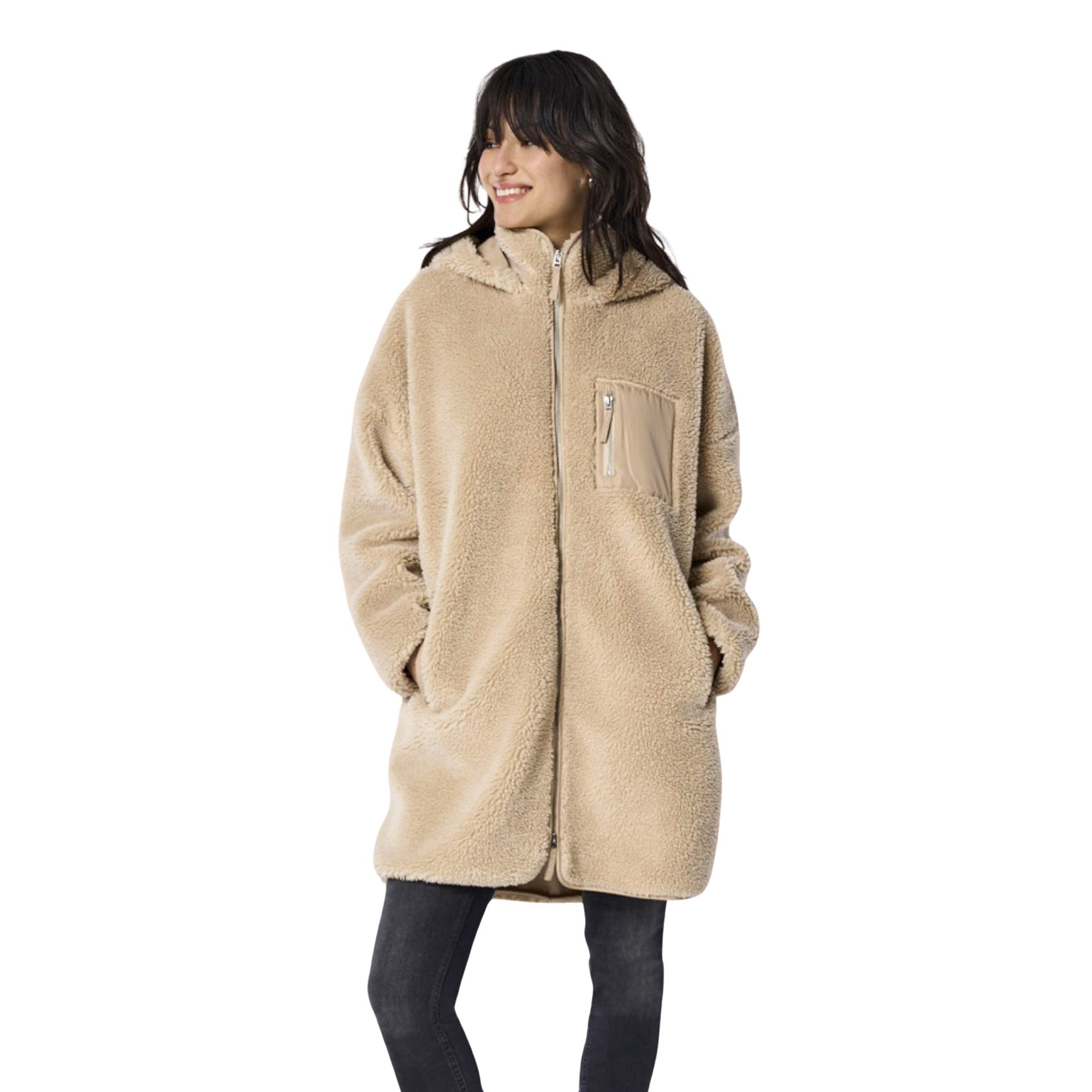 Only Dames Aurelia Sherpa Jas Licht Steengrijs