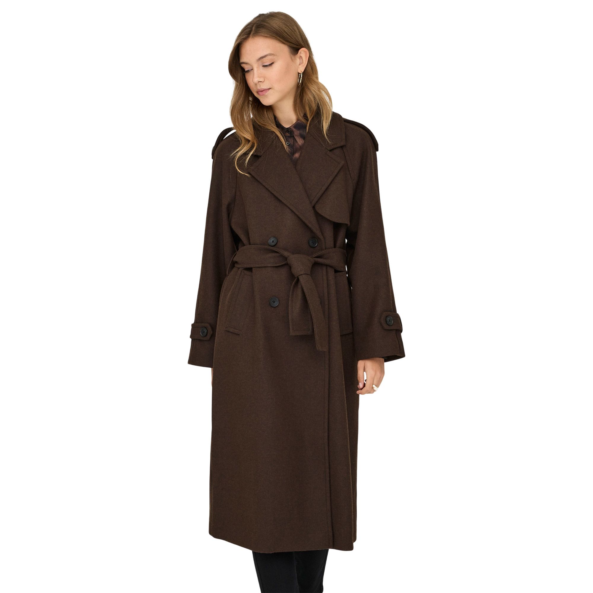 Manteau Only Dear Trillion Long Belt Femmes