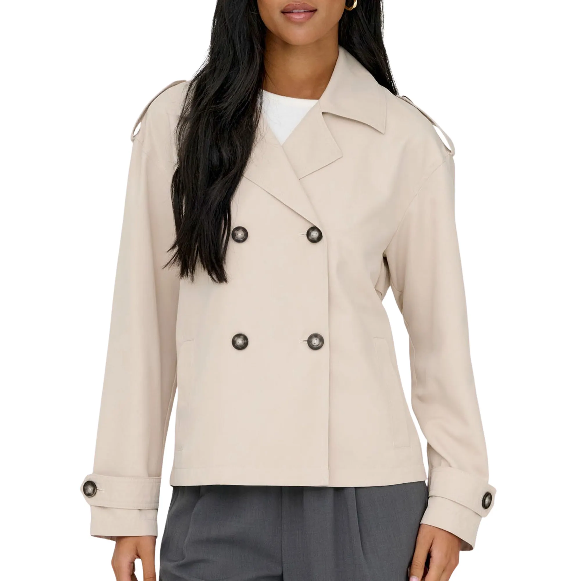Only Hannah Short Life Trenchcoat Jas Dames