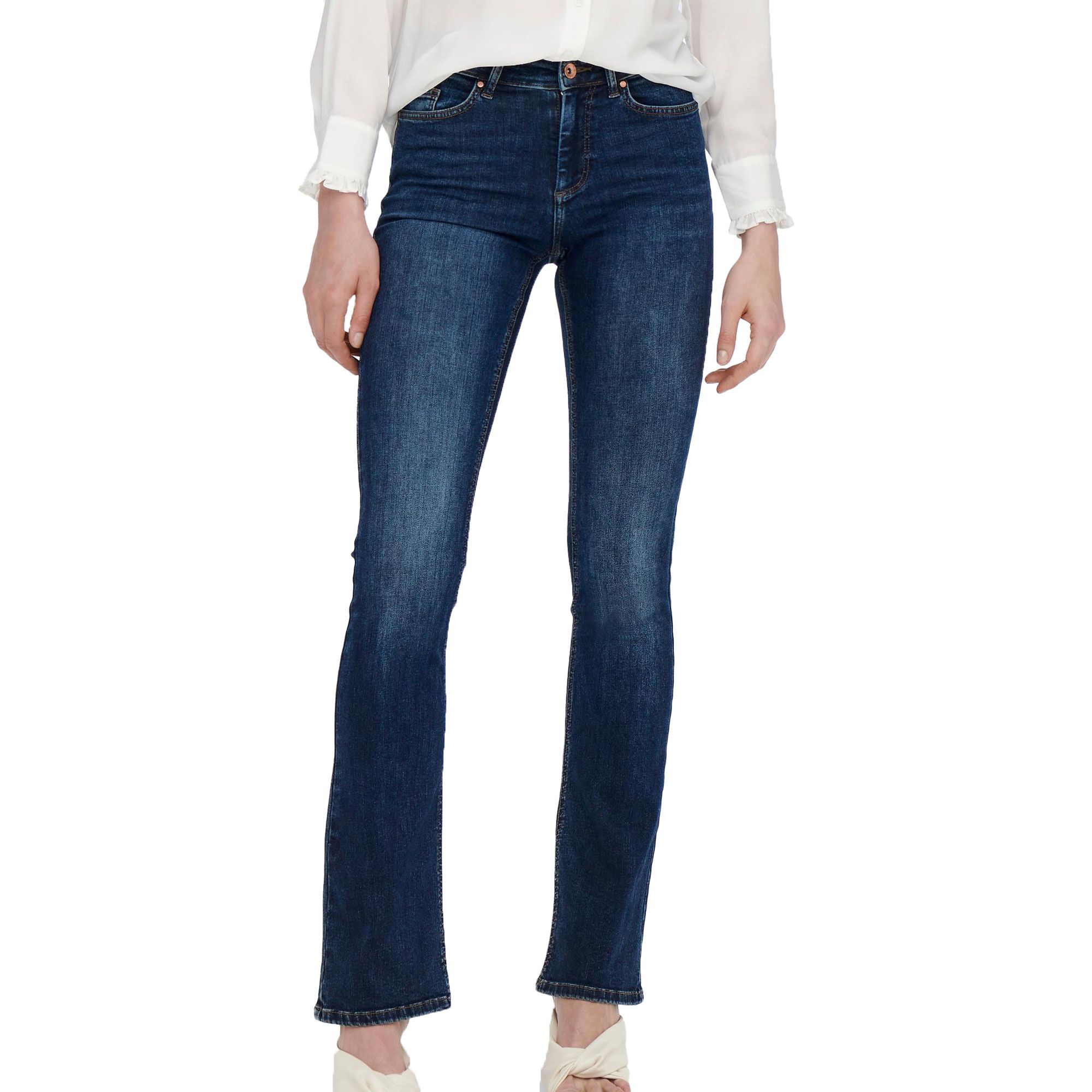 Christiane Mid Blue Stretch Push Up Flared Jeans main image 1