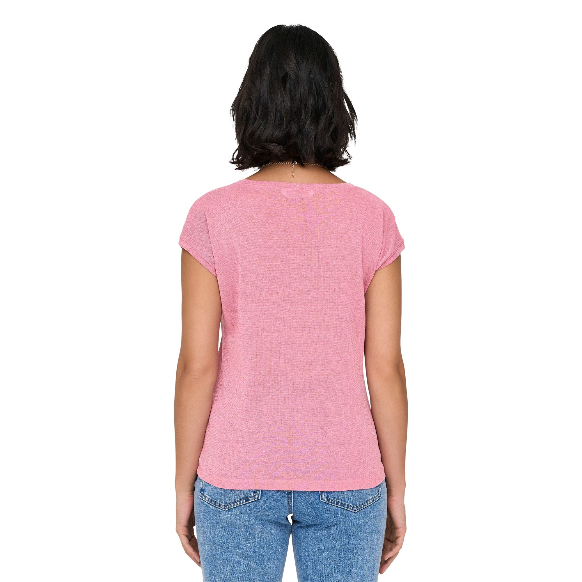 Only Silvery V-neck Loose Shirt Dames