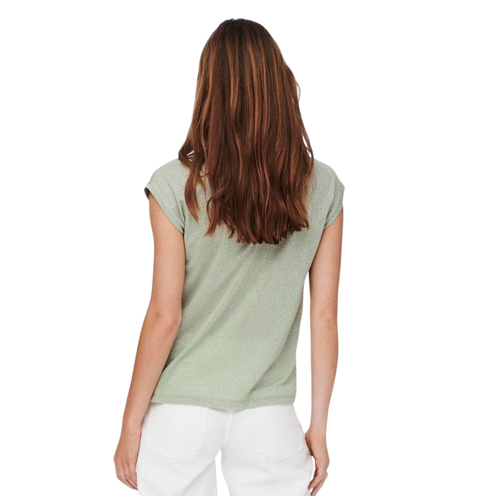 Only Silvery V-neck Loose Shirt Damen
