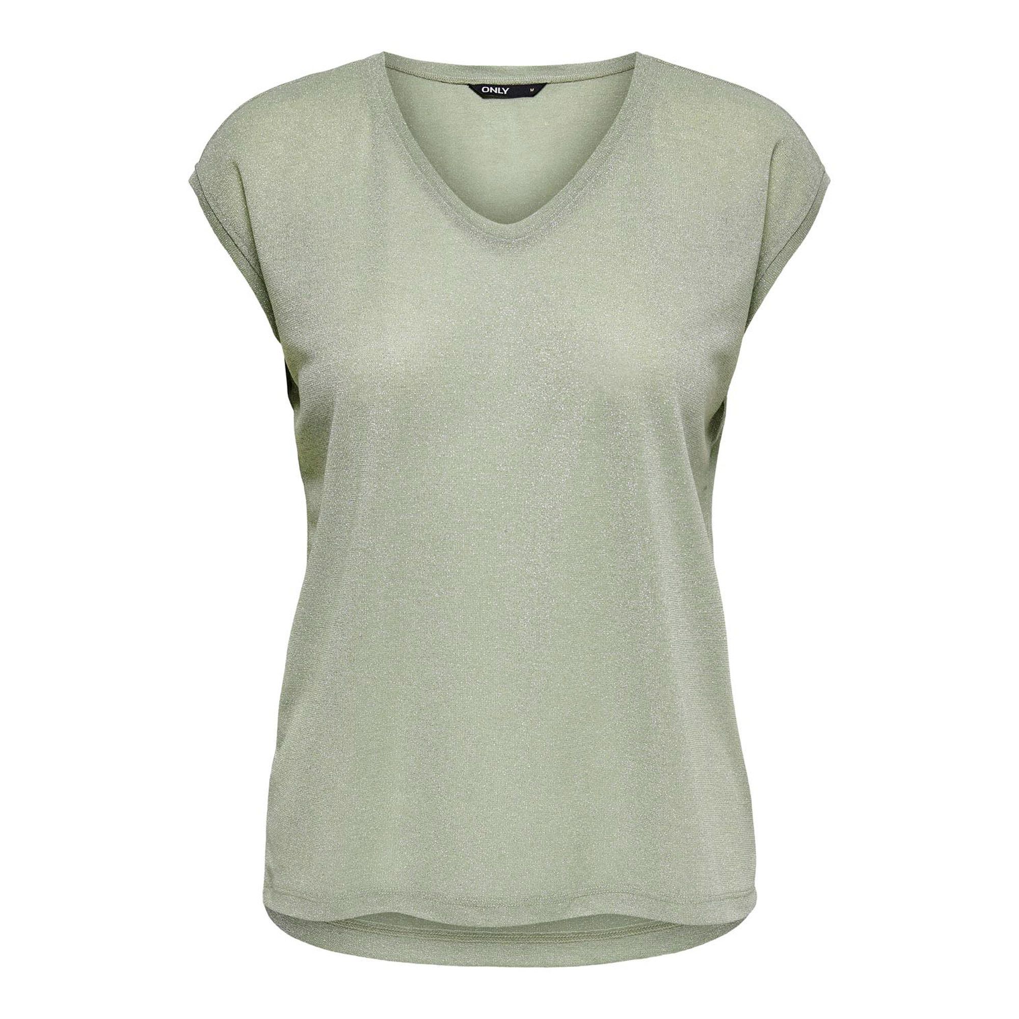 Only Silvery V-neck Loose Shirt Damen