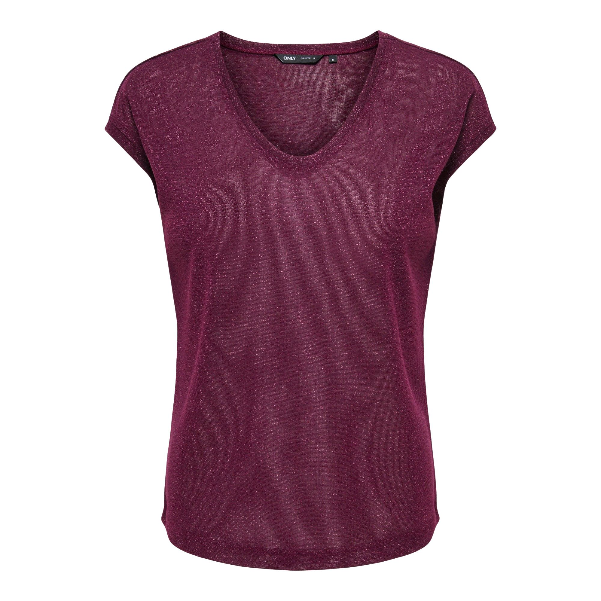 Only Silvery V-neck Loose Shirt Dames