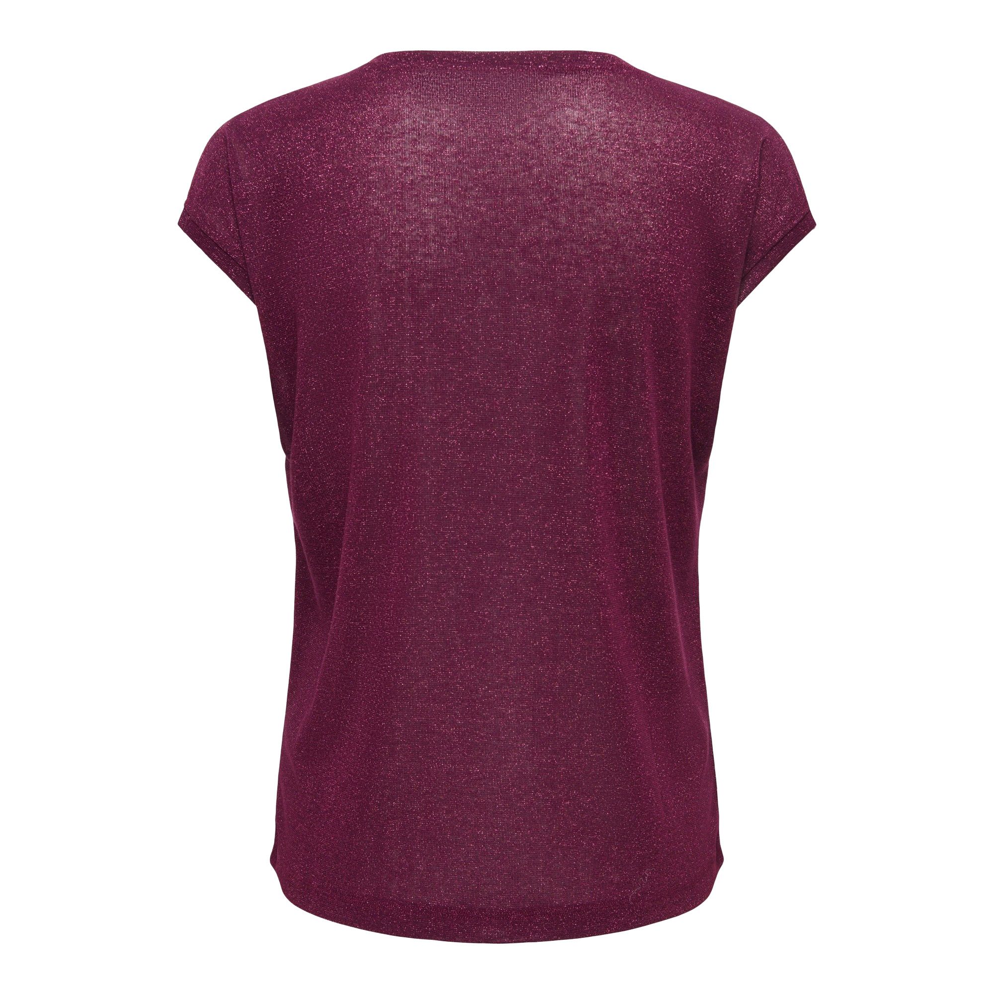 T-shirt Only Silvery V-neck Loose Femmes