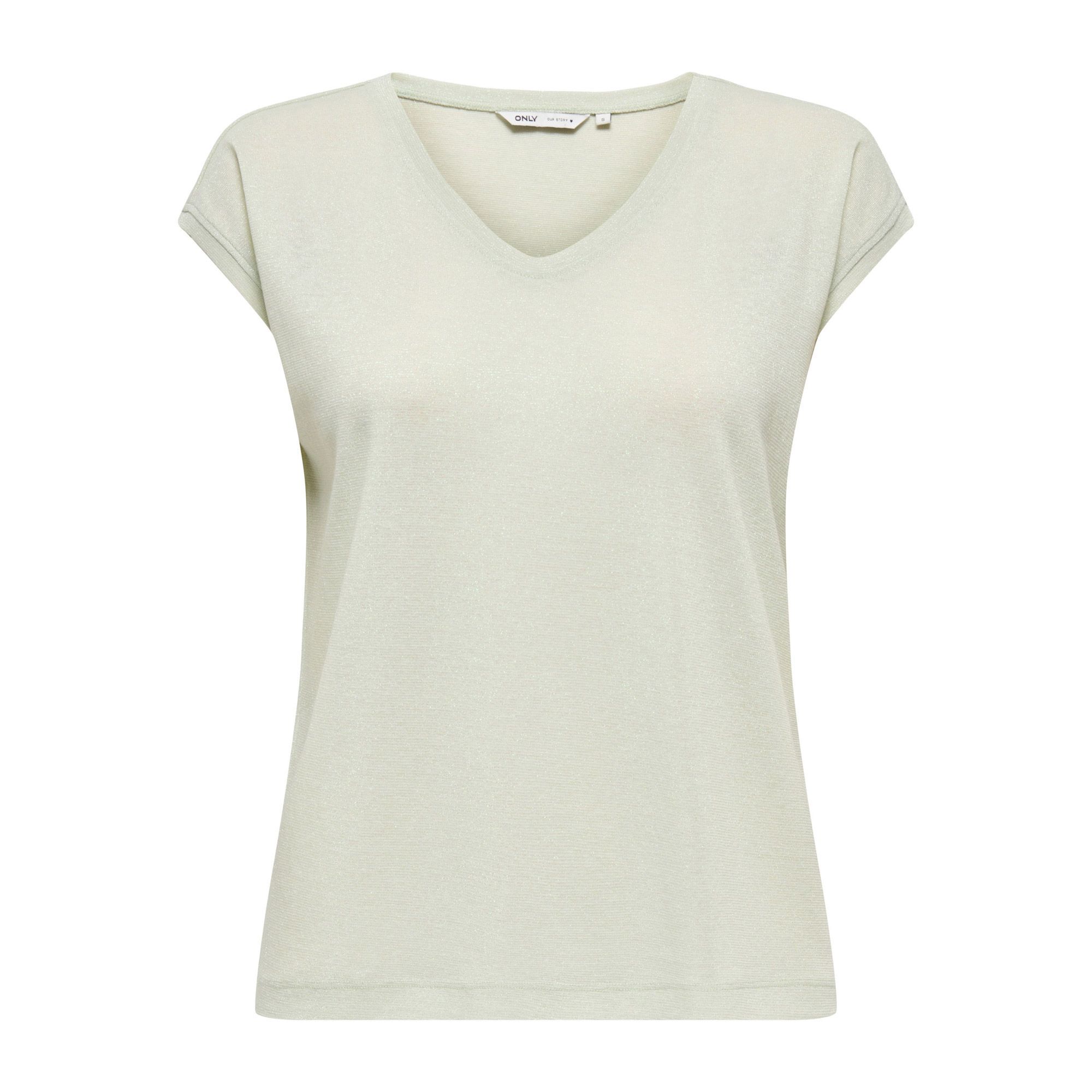Only Silvery V-neck Loose Shirt Dames