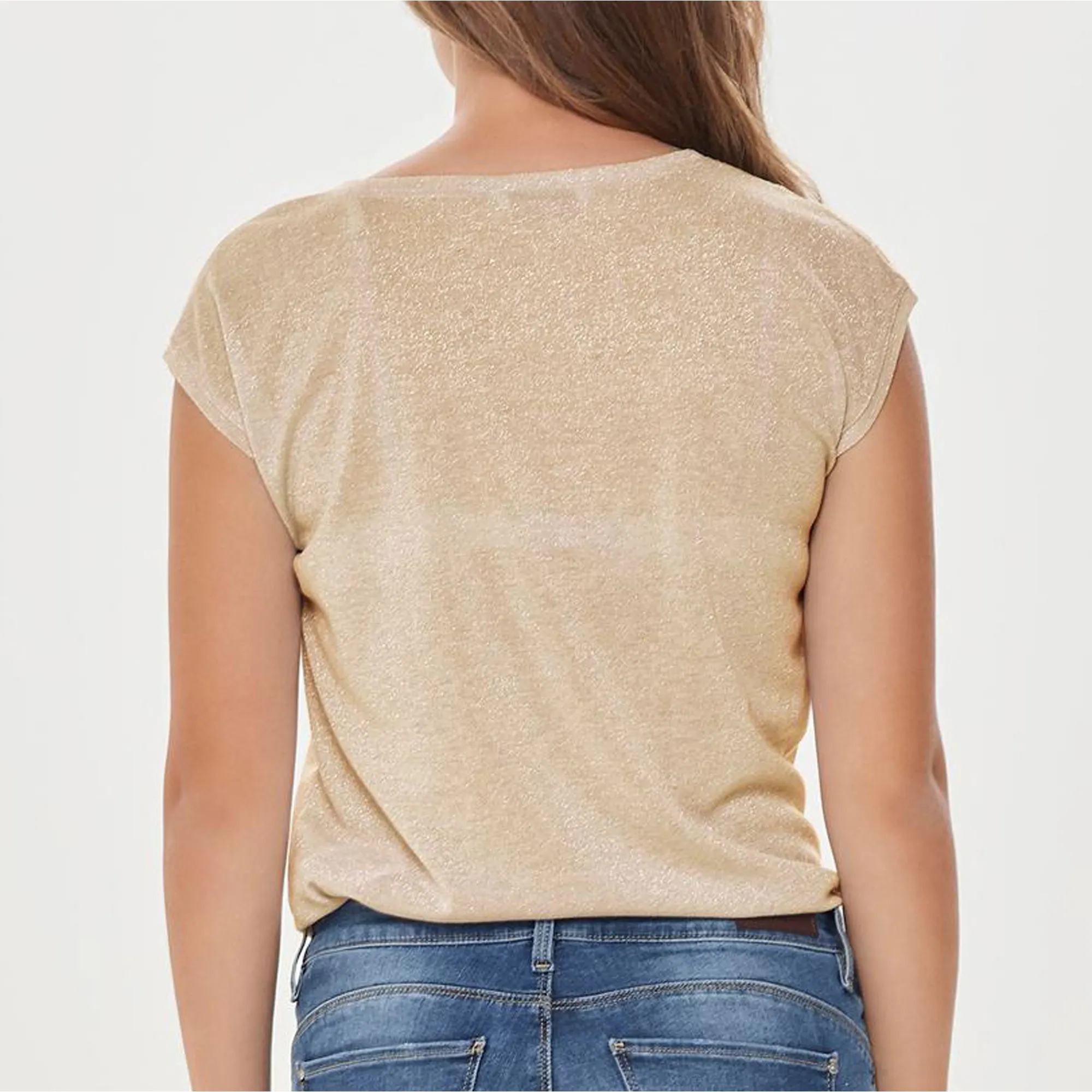 Only Silvery V-neck Loose Shirt Damen