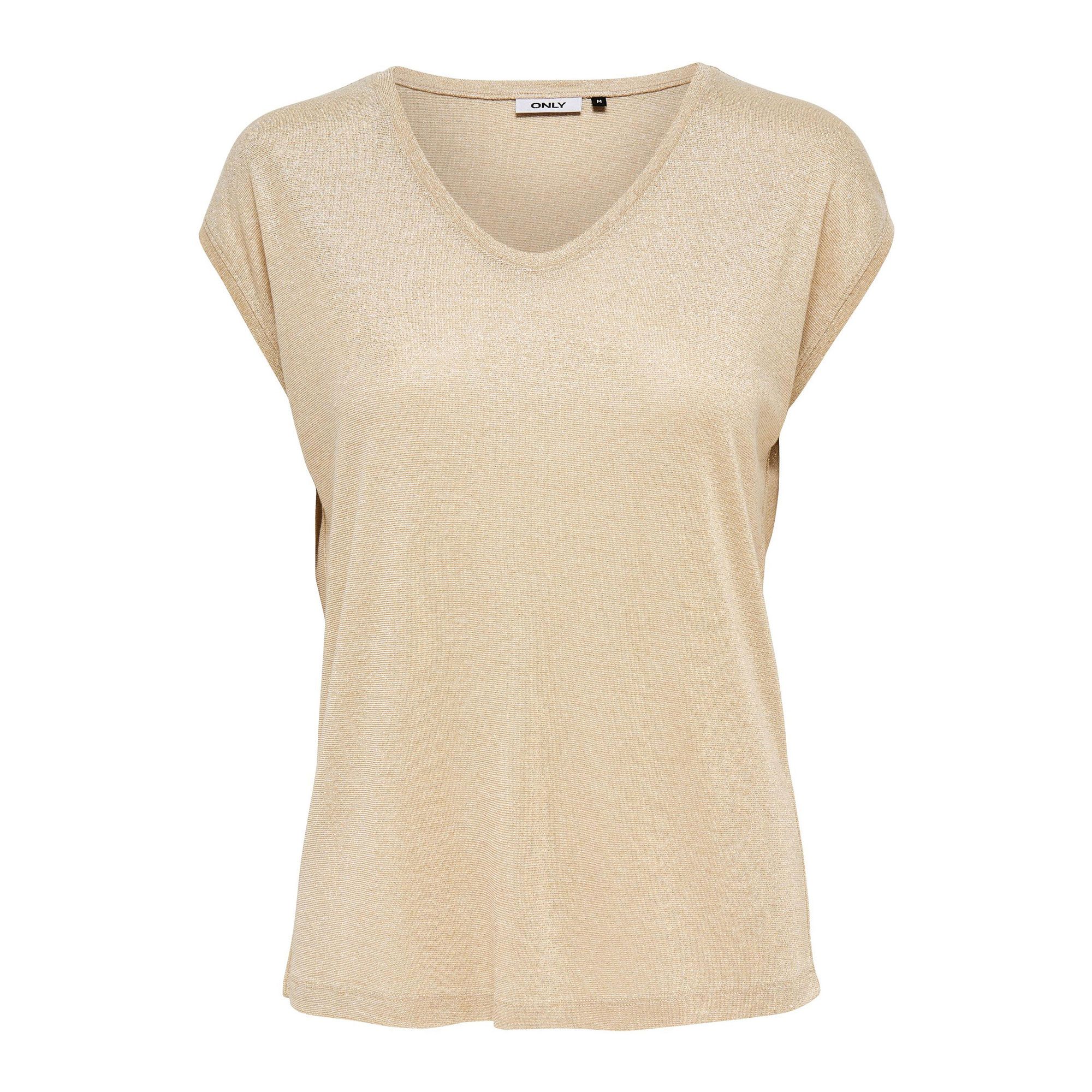 Only Silvery V-neck Loose Shirt Damen