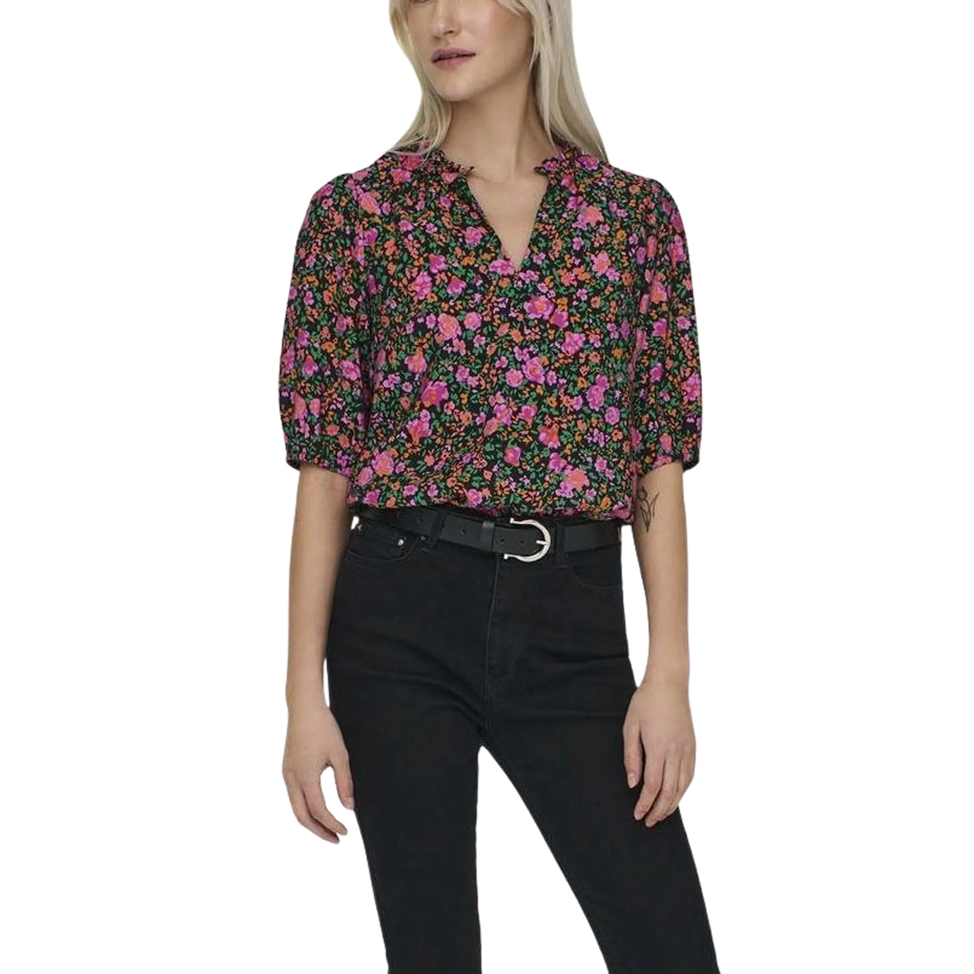 Only Sabrina 2/4 V-Neck Top Dames