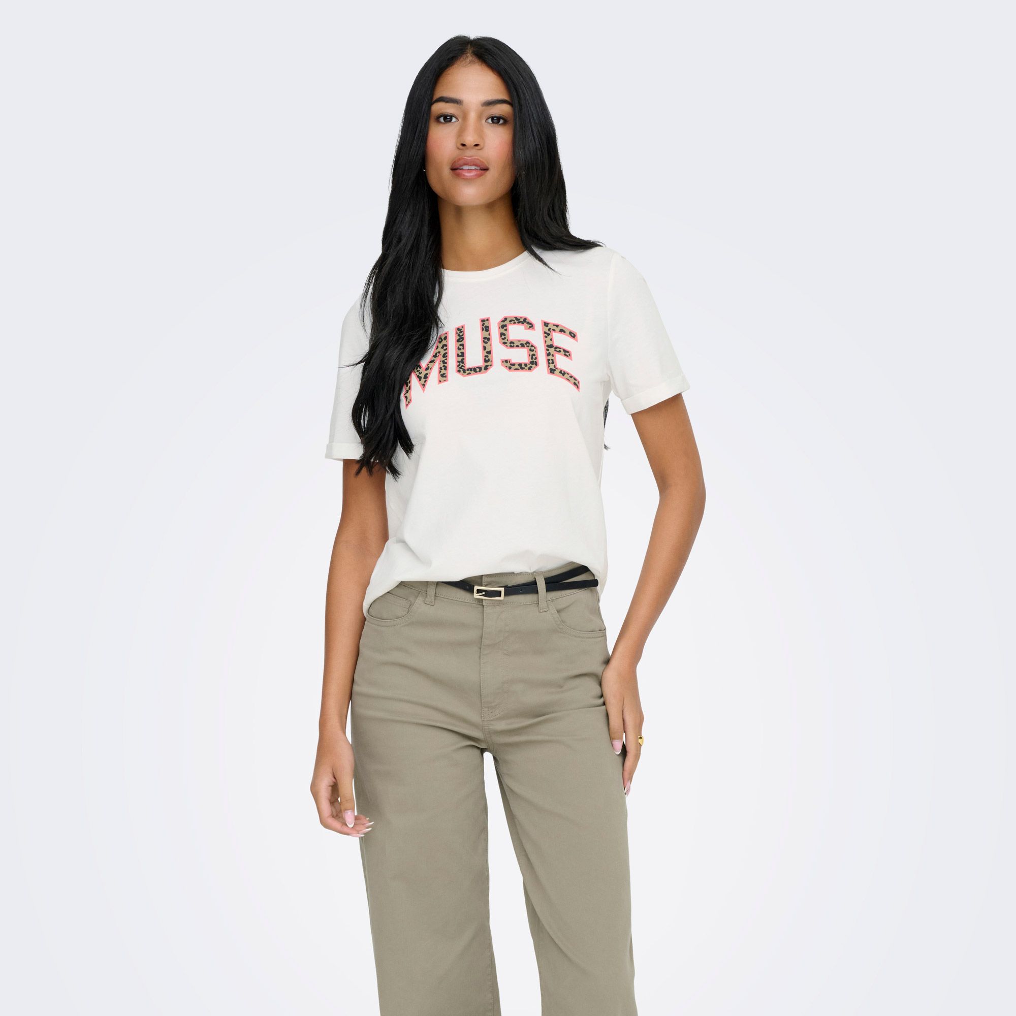 Only Lea Life Print T-shirt Dames