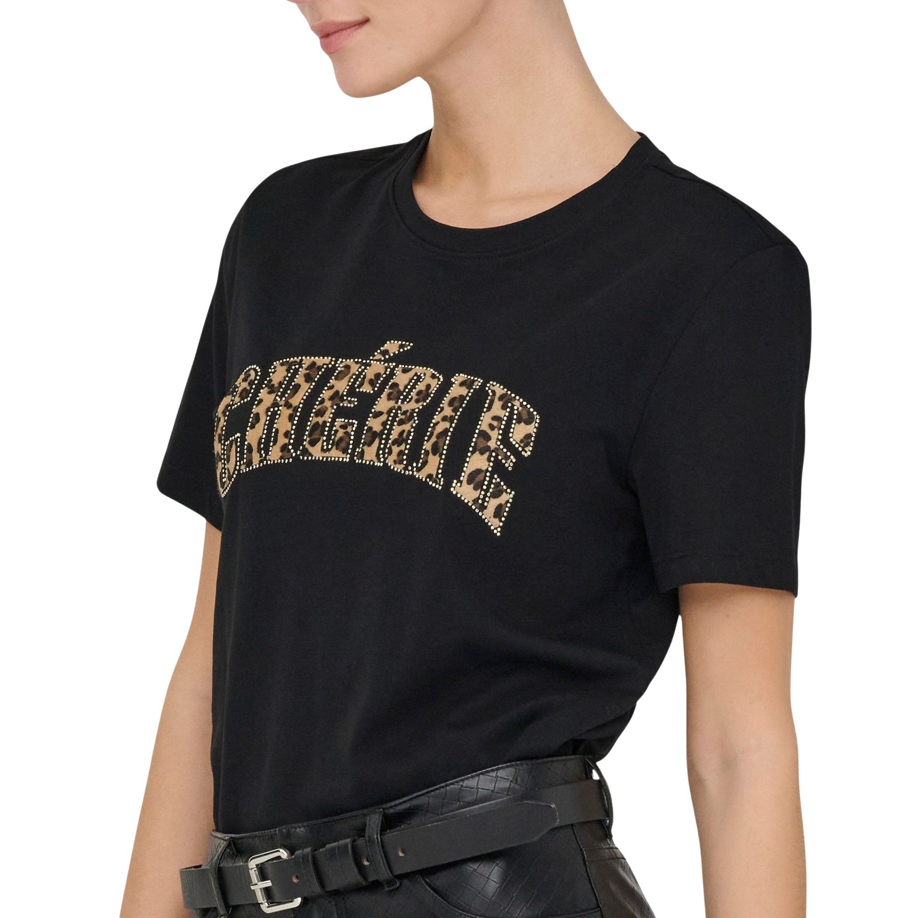 Only Ditte Life Rhnstn SS Animal T-shirt Damen