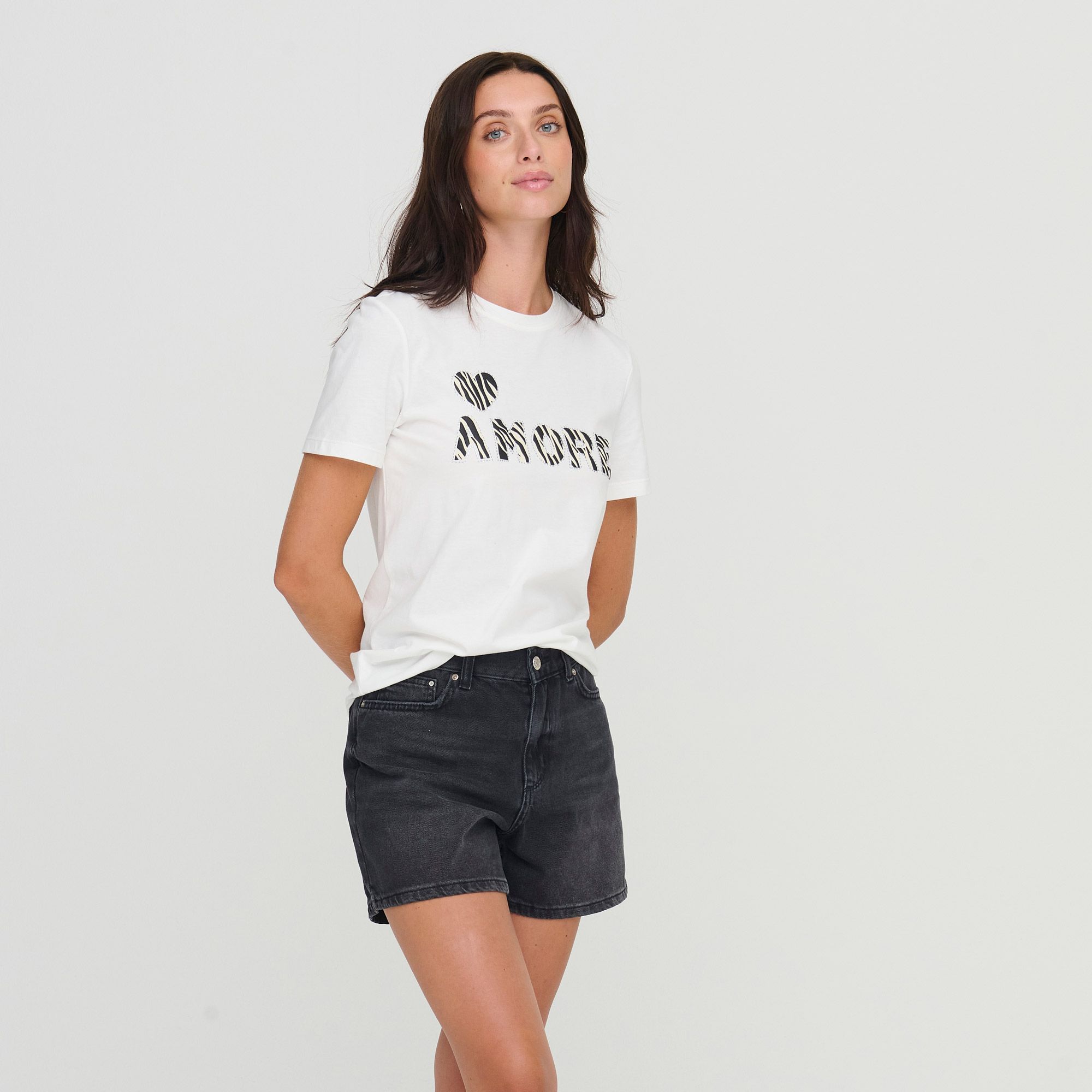 Only Ditte Life Rhnstn SS Animal T-shirt Dames