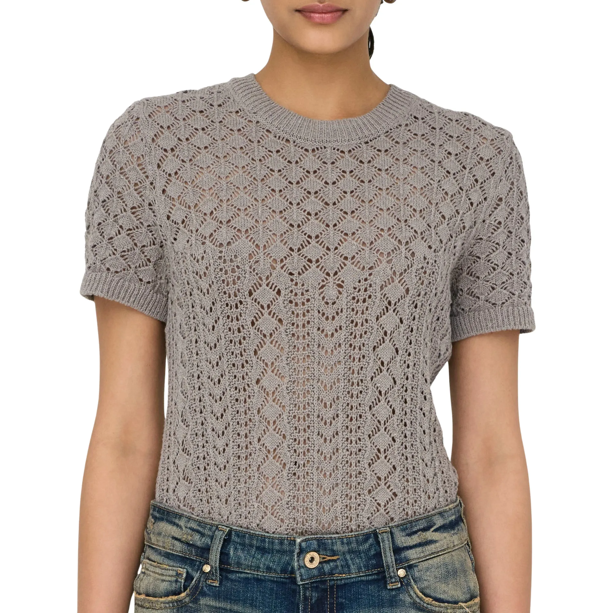 Only Saga Life Knitted Crew Shirt Dames