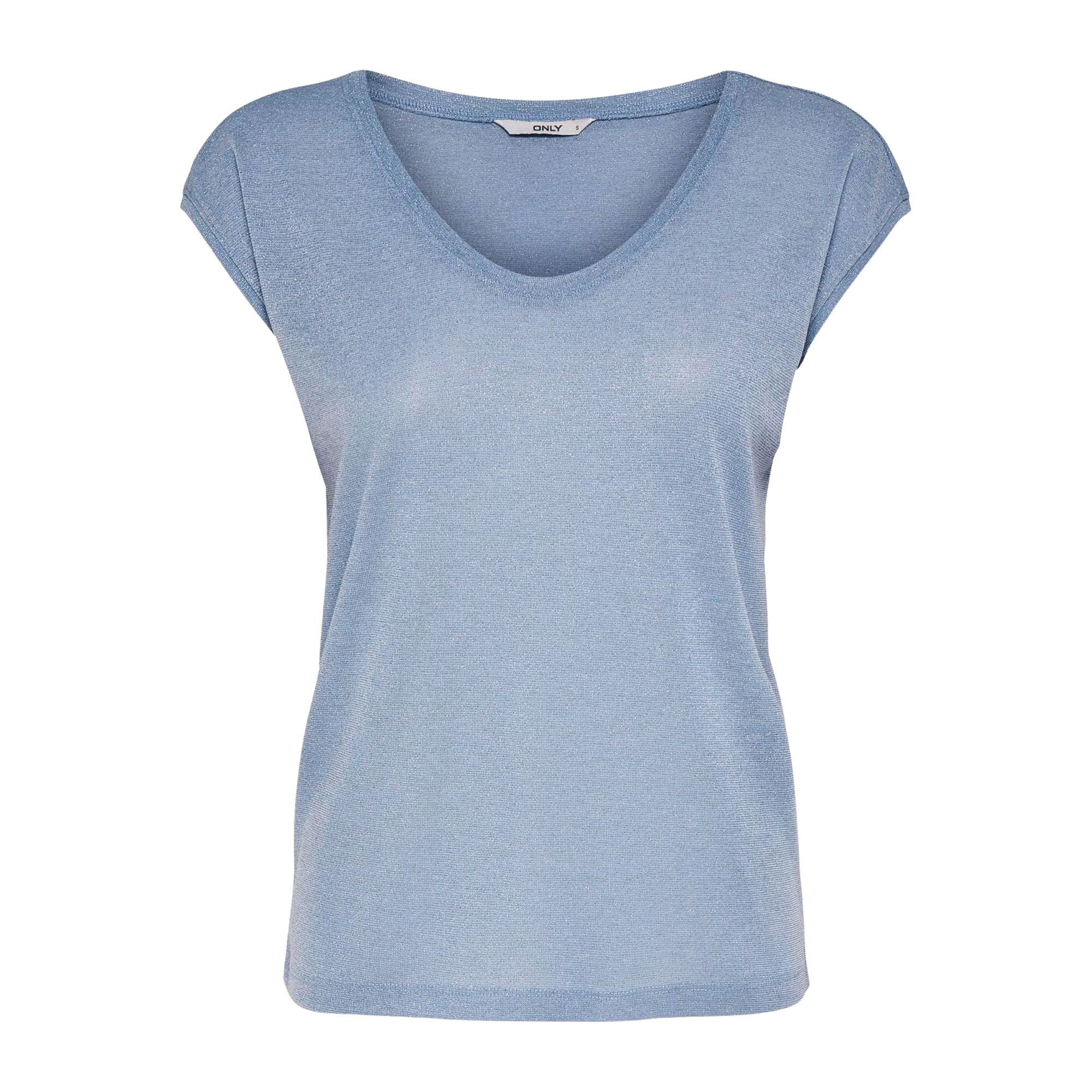 Only Silvery V-neck Loose Shirt Dames