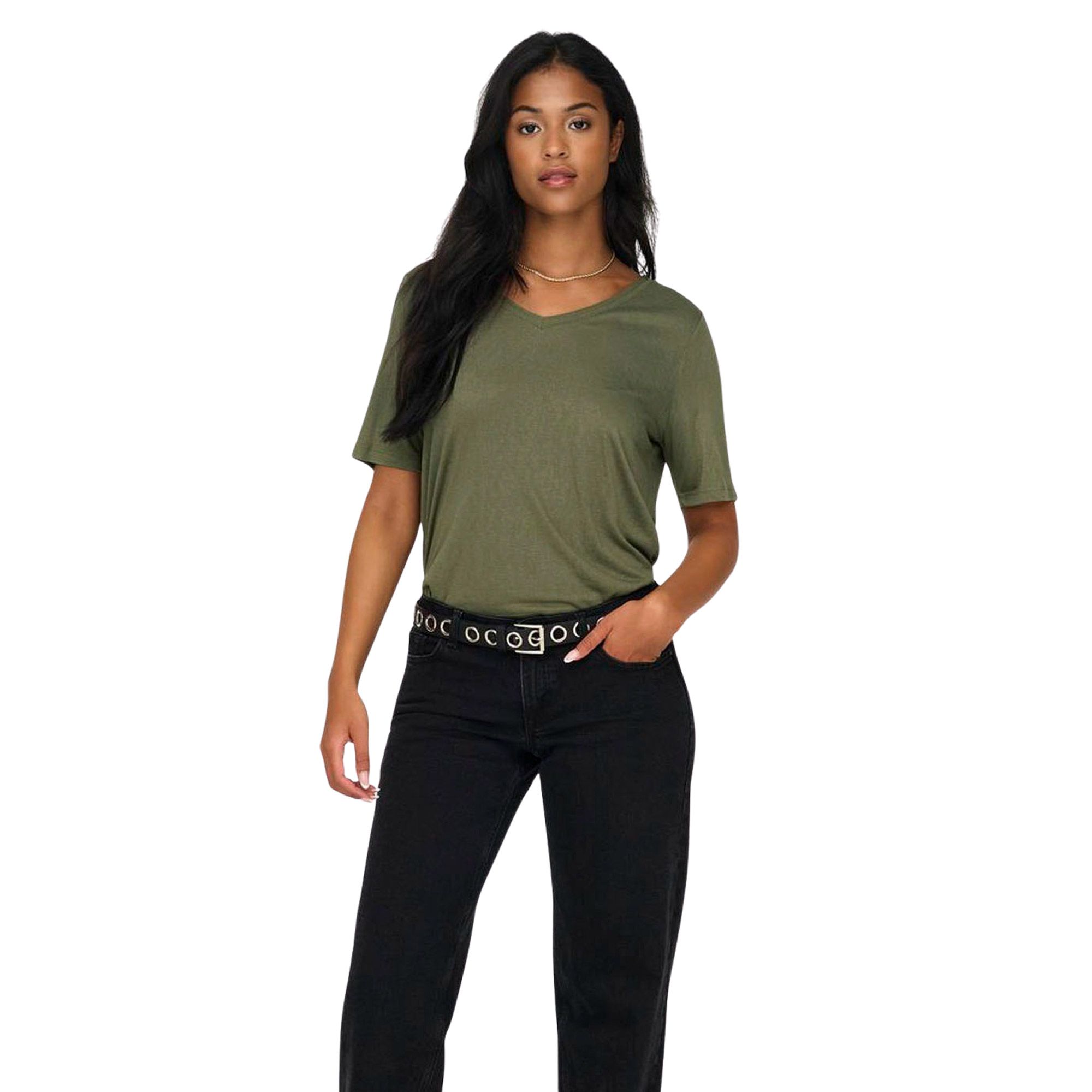Only Elise V-Neck Shirt Dames