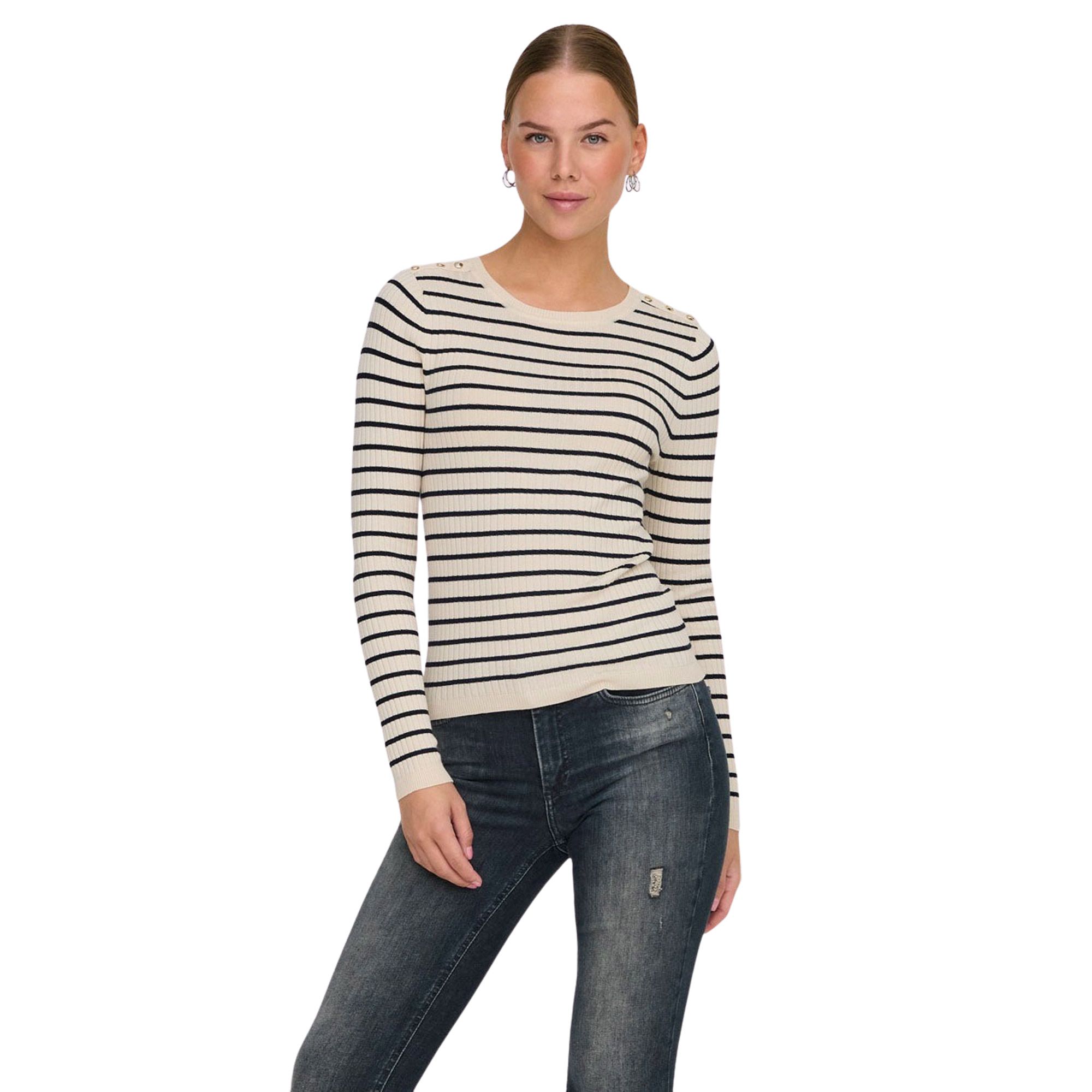 Only Mila Stripe Button Shirt Dames