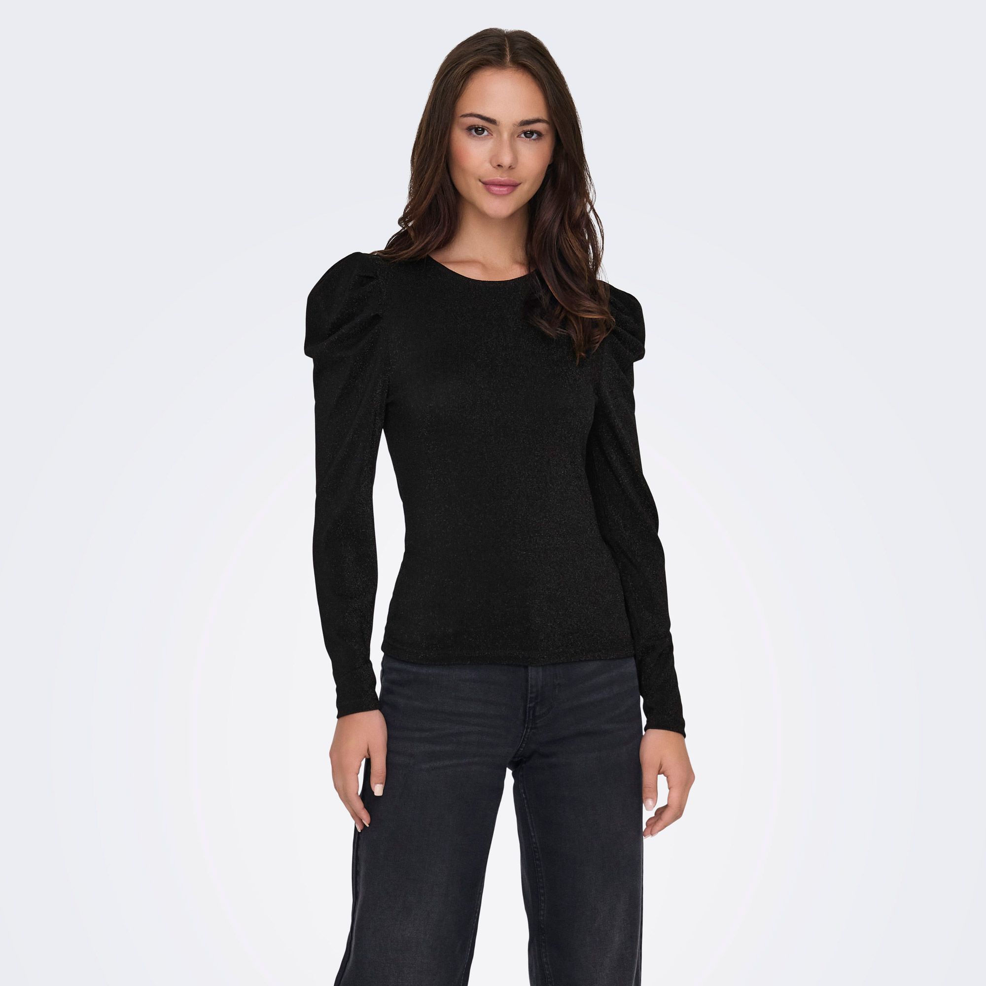 Only Rich Glitter Puff Top Dames