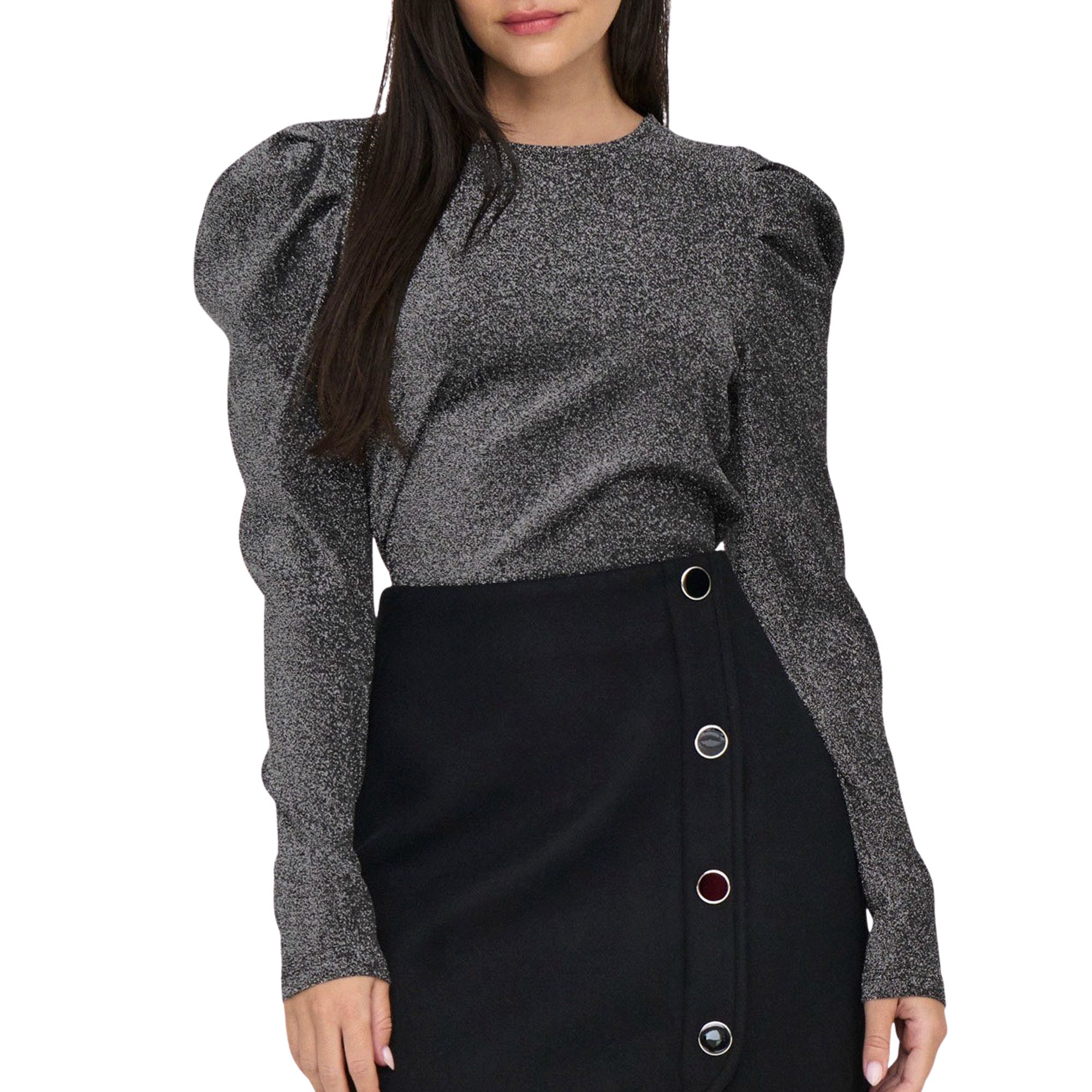 Only Rich Glitter Puff Top Dames