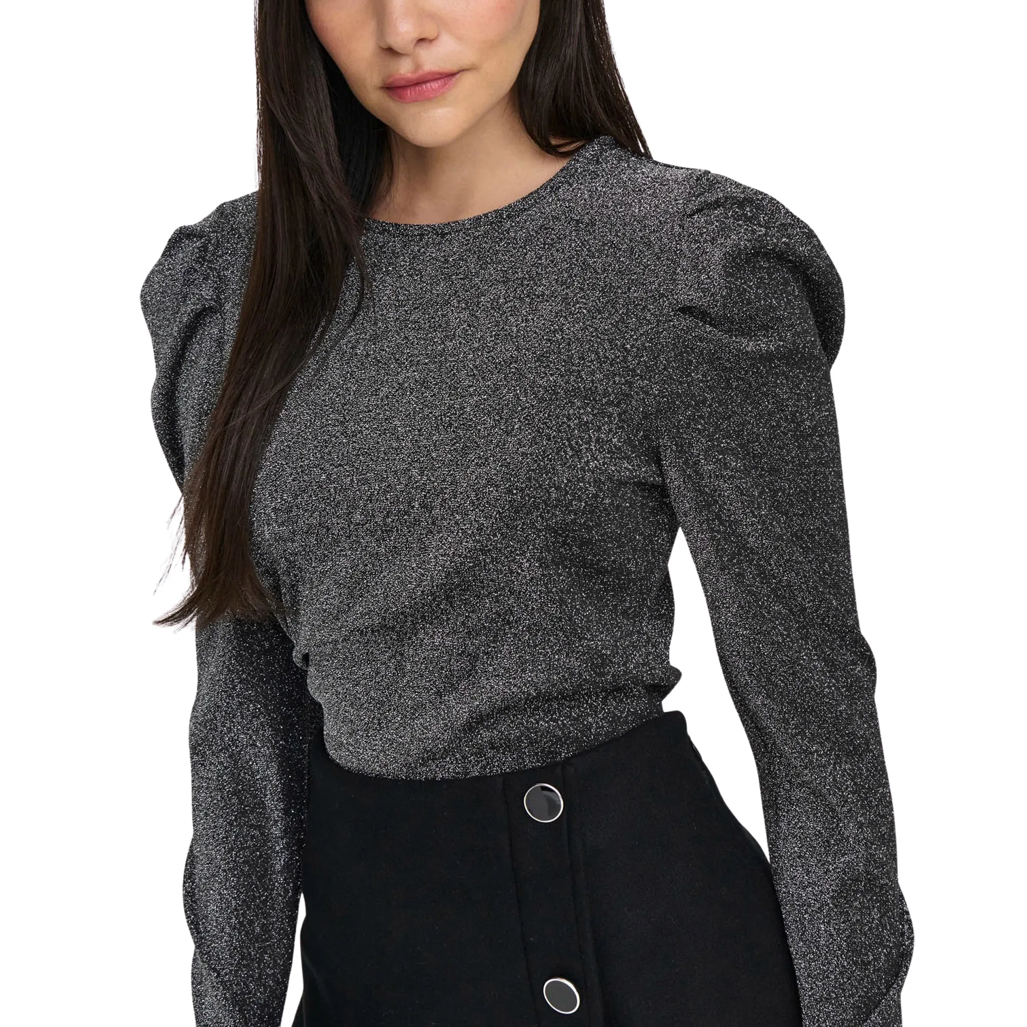 Only Rich Glitter Puff Top Dames