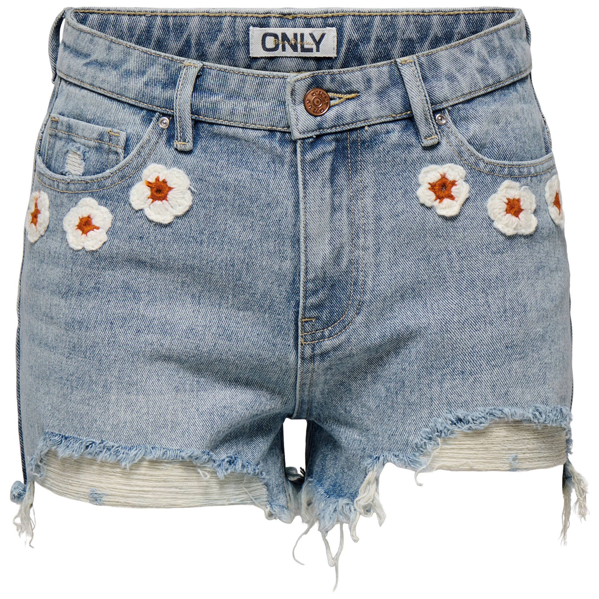Only Pacy HW Crochet Denim Short Dames