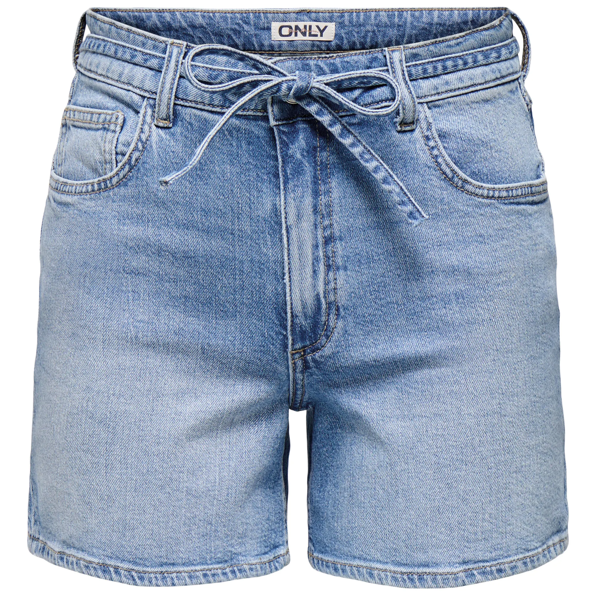 Only Gianna Mid Waist Belted Denim Short Dames