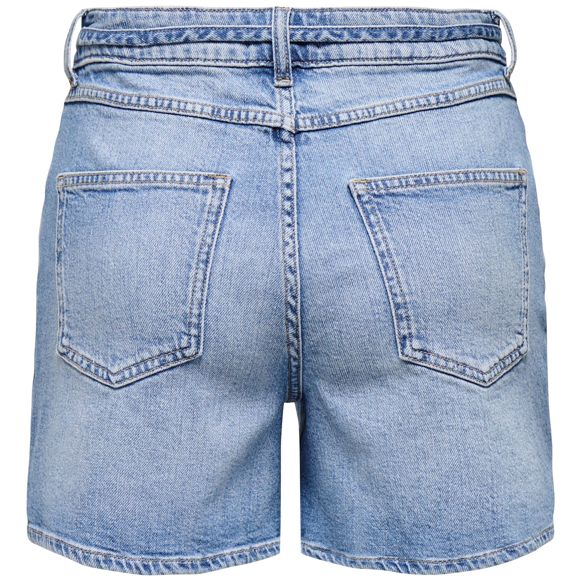 Only Gianna Mid Waist Belted Denim Short Dames