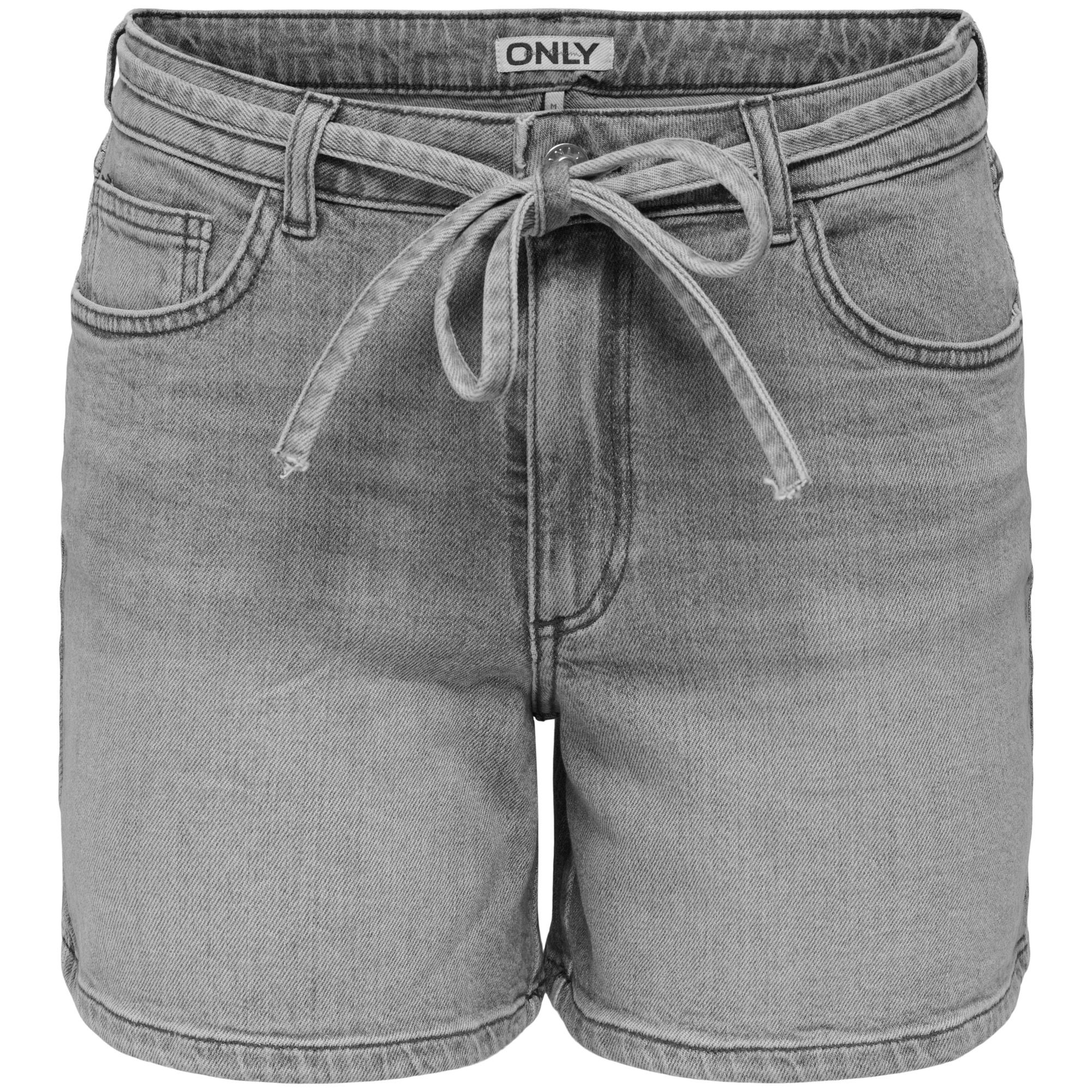 Only Gianna Mid Waist Belted Denim Short Dames