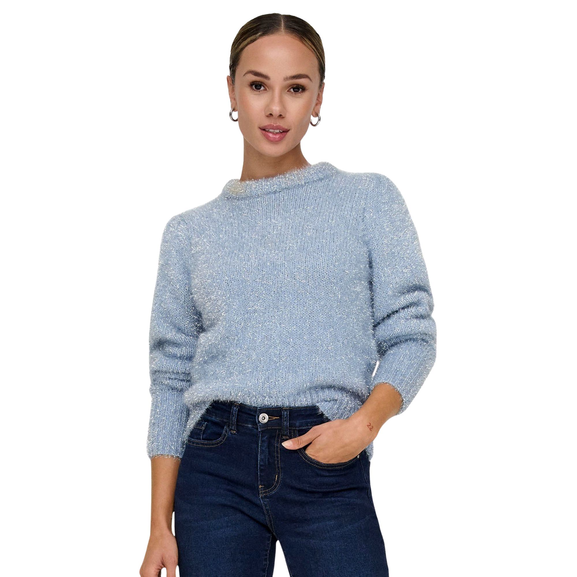 Only Lanni Glitter Puff Gebreide Trui Dames