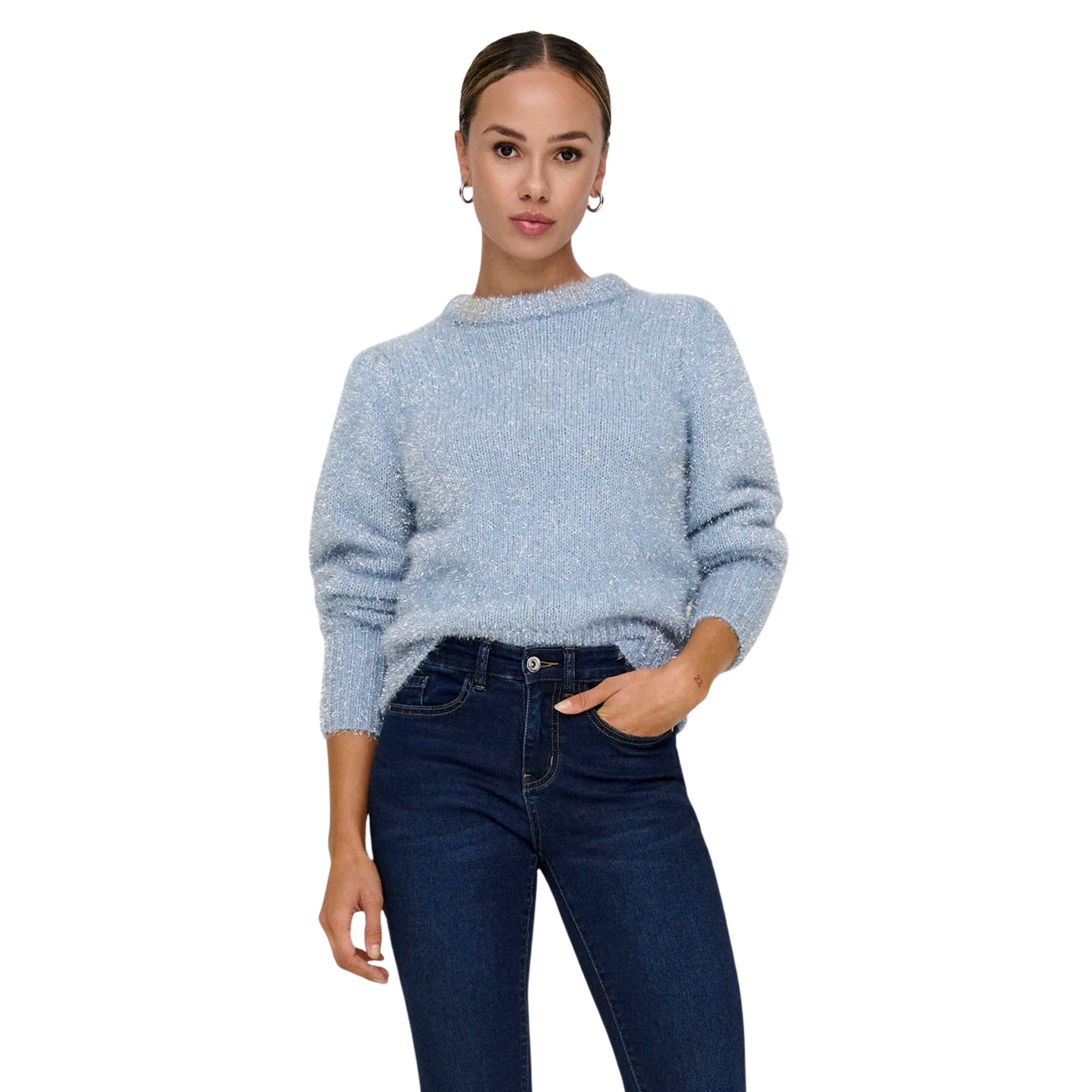 Only Lanni Glitter Puff Gebreide Trui Dames
