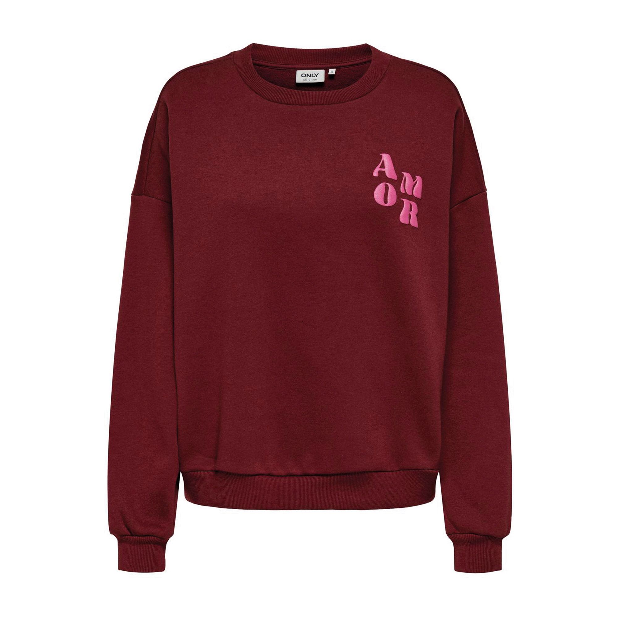 Only Marey Print Box Crew Neck Sweater Dames