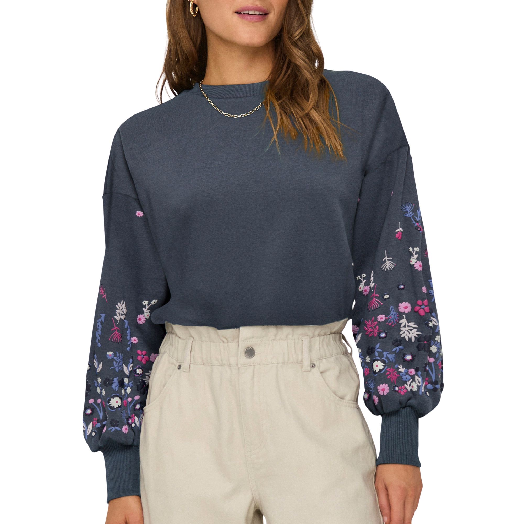 Only Brooke Round Neck Flower Sweater Dames