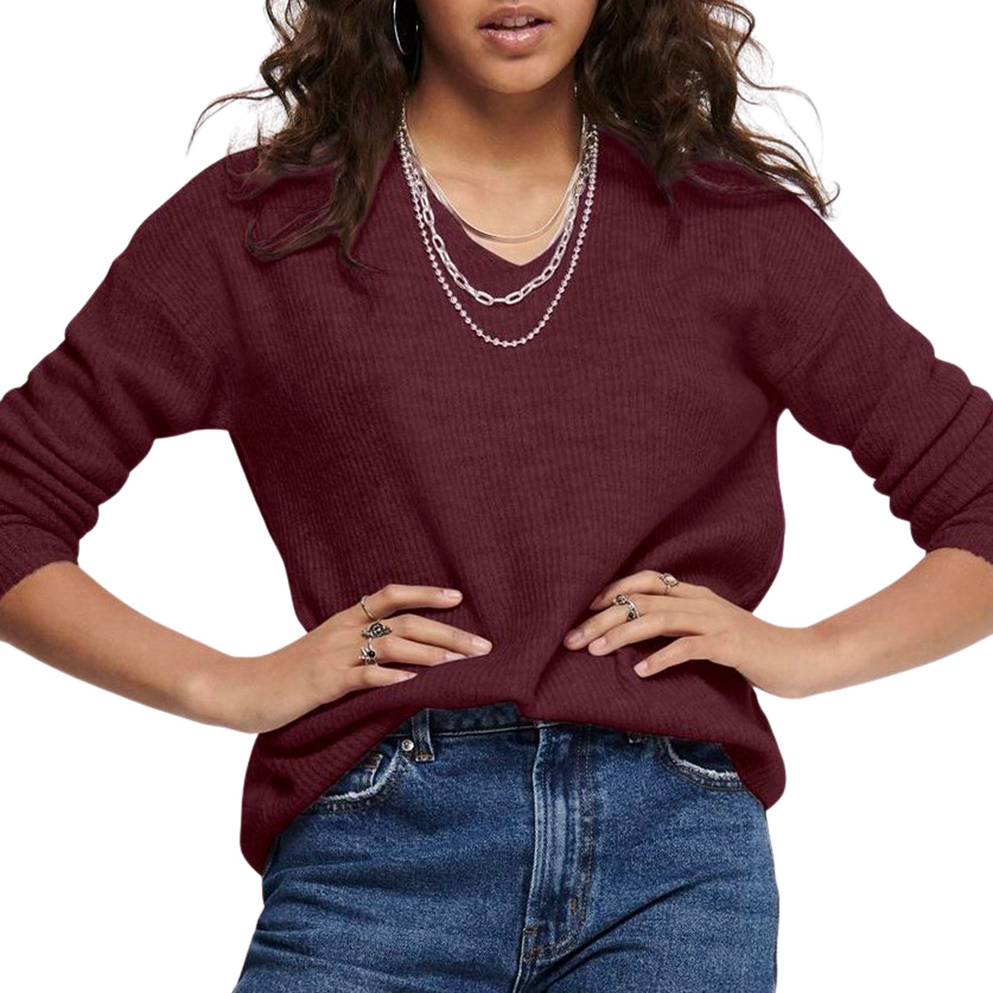 Only Camilla V-Neck Sweater Dames 