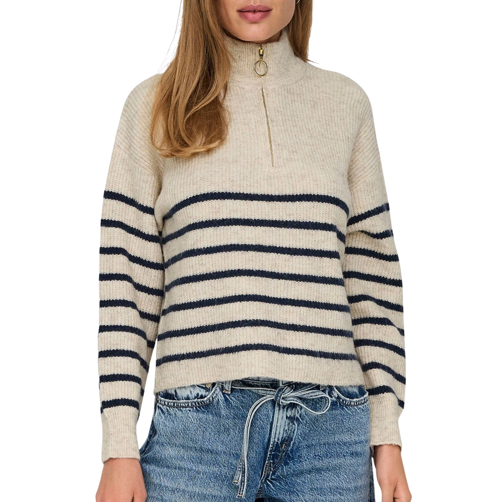 Only Tokyo Zip Knit Sweater Dames